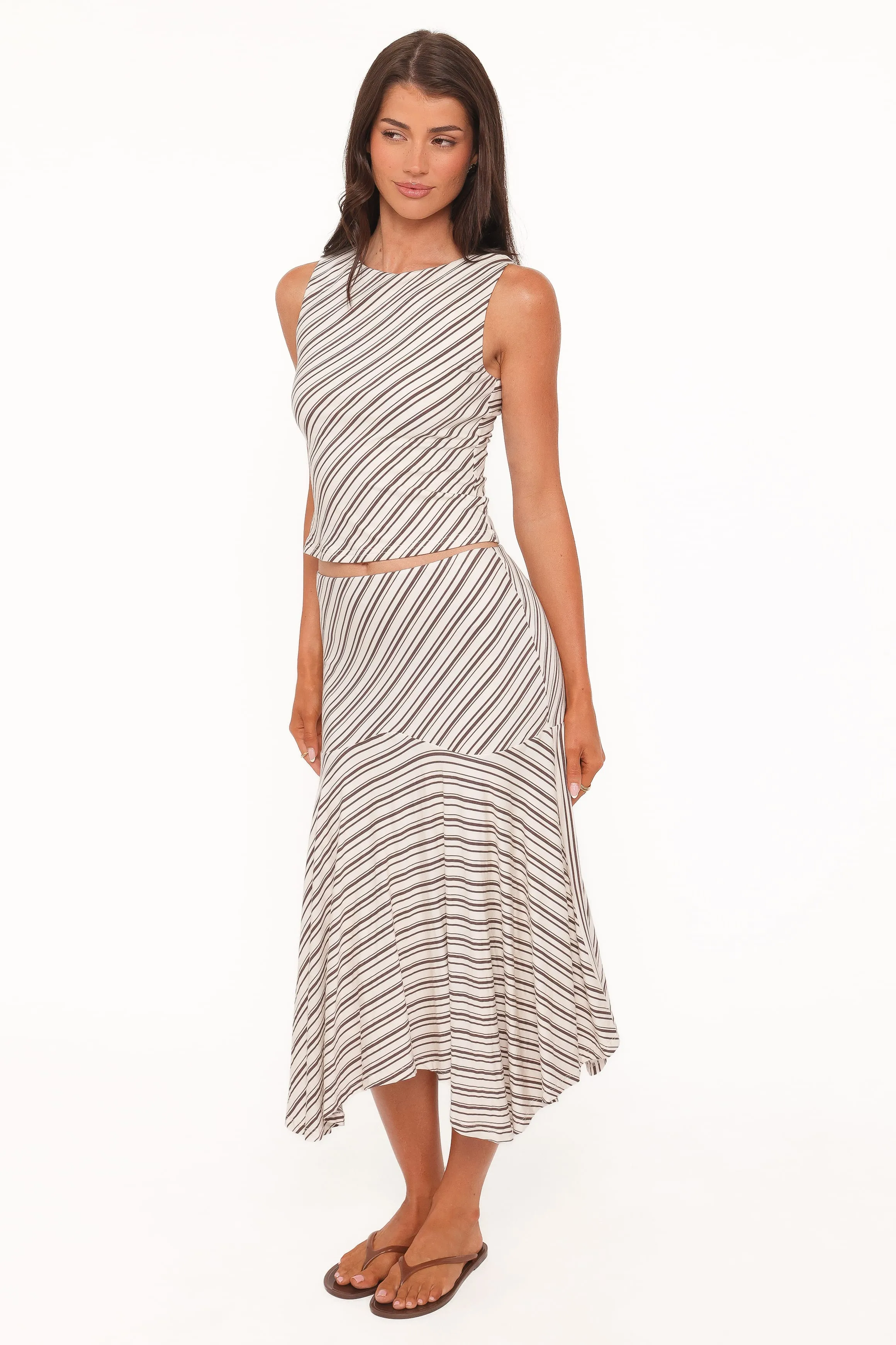 Amber Skirt Set - Cream/Brown Stripe sold by Petal & Pup product image thumbnail 5