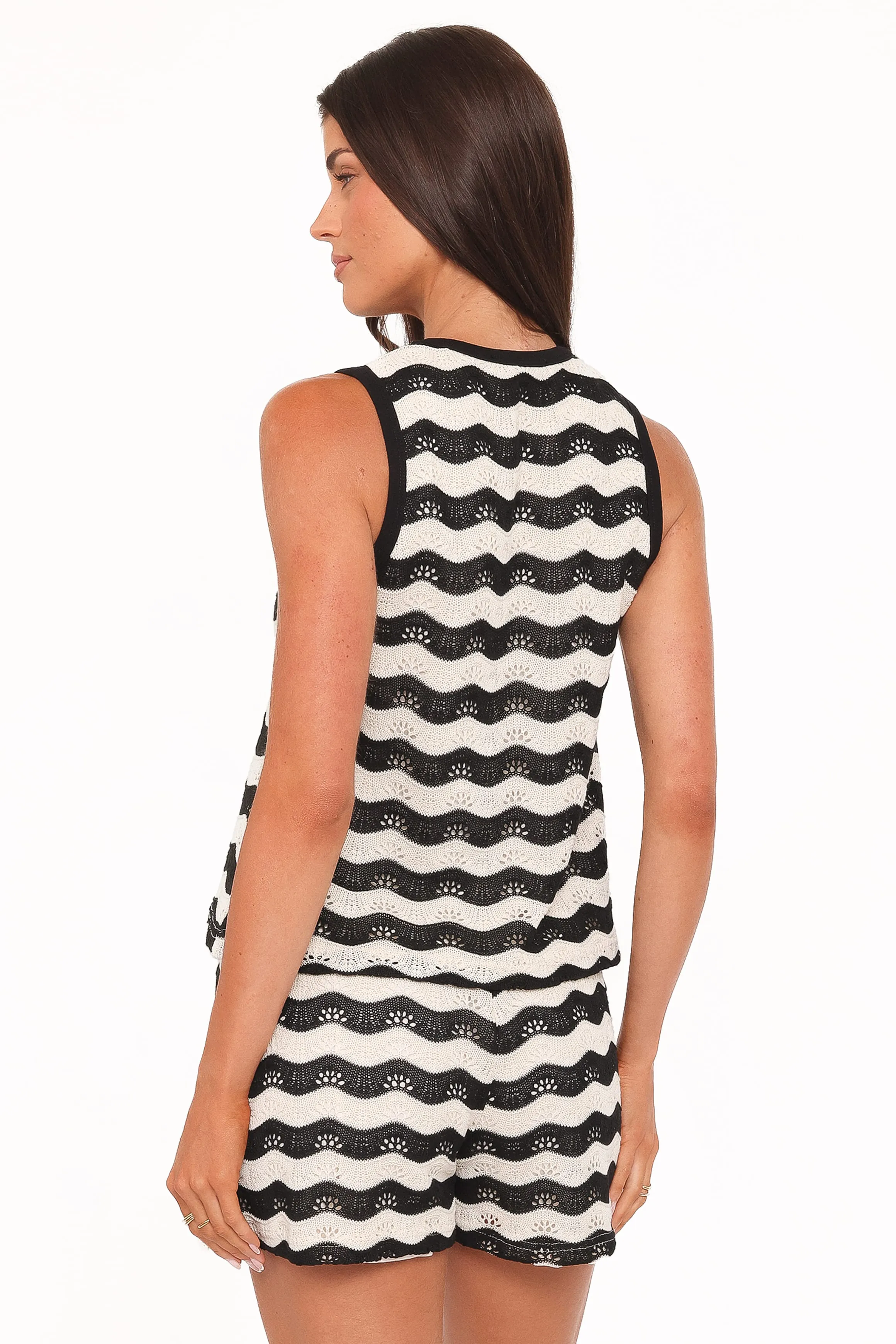 Iveta Knit Short Set - Black/Cream Stripe sold by Petal & Pup product image thumbnail 5