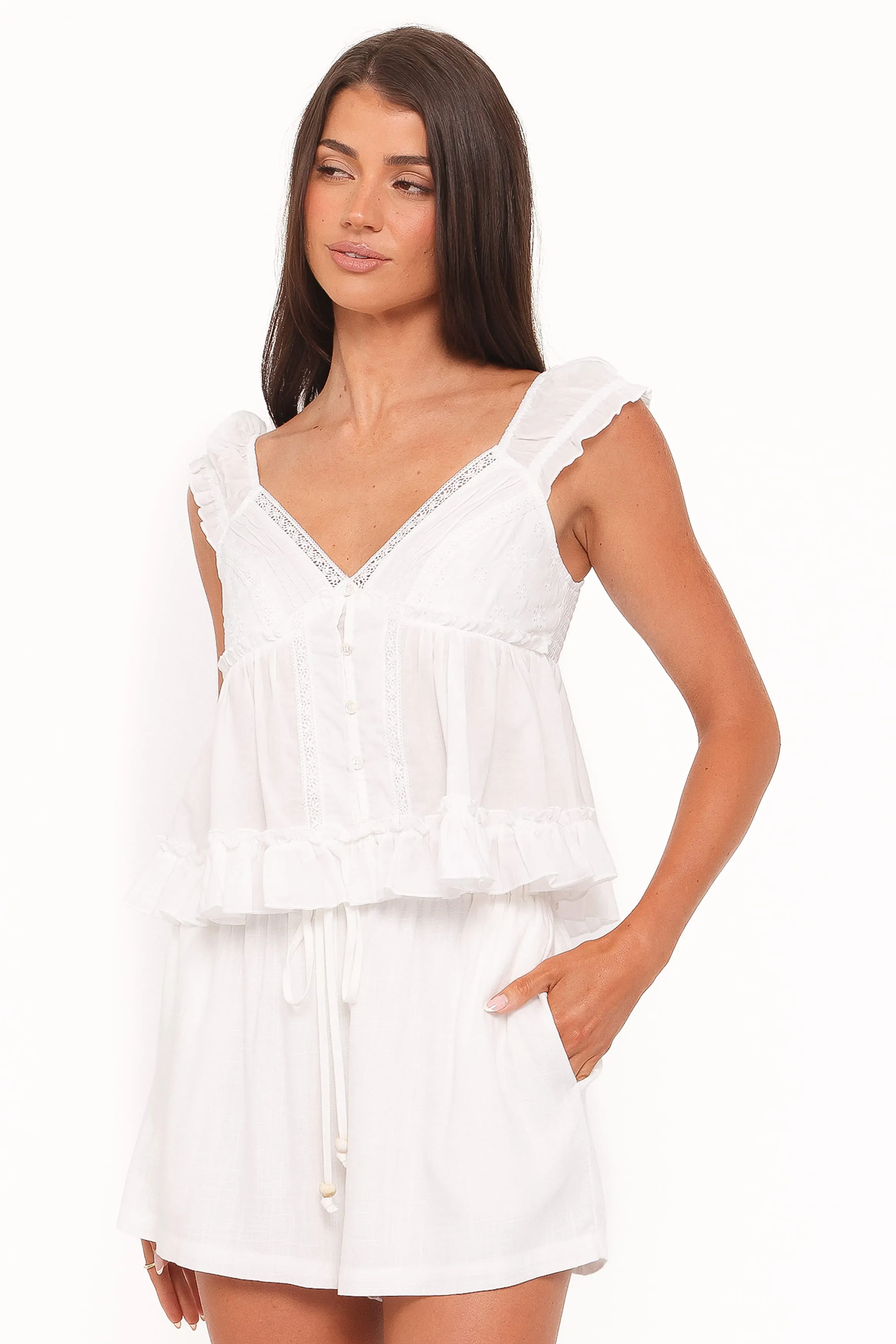 Daisy Cap Sleeve Top - White Broderie sold by Petal & Pup product image thumbnail 4