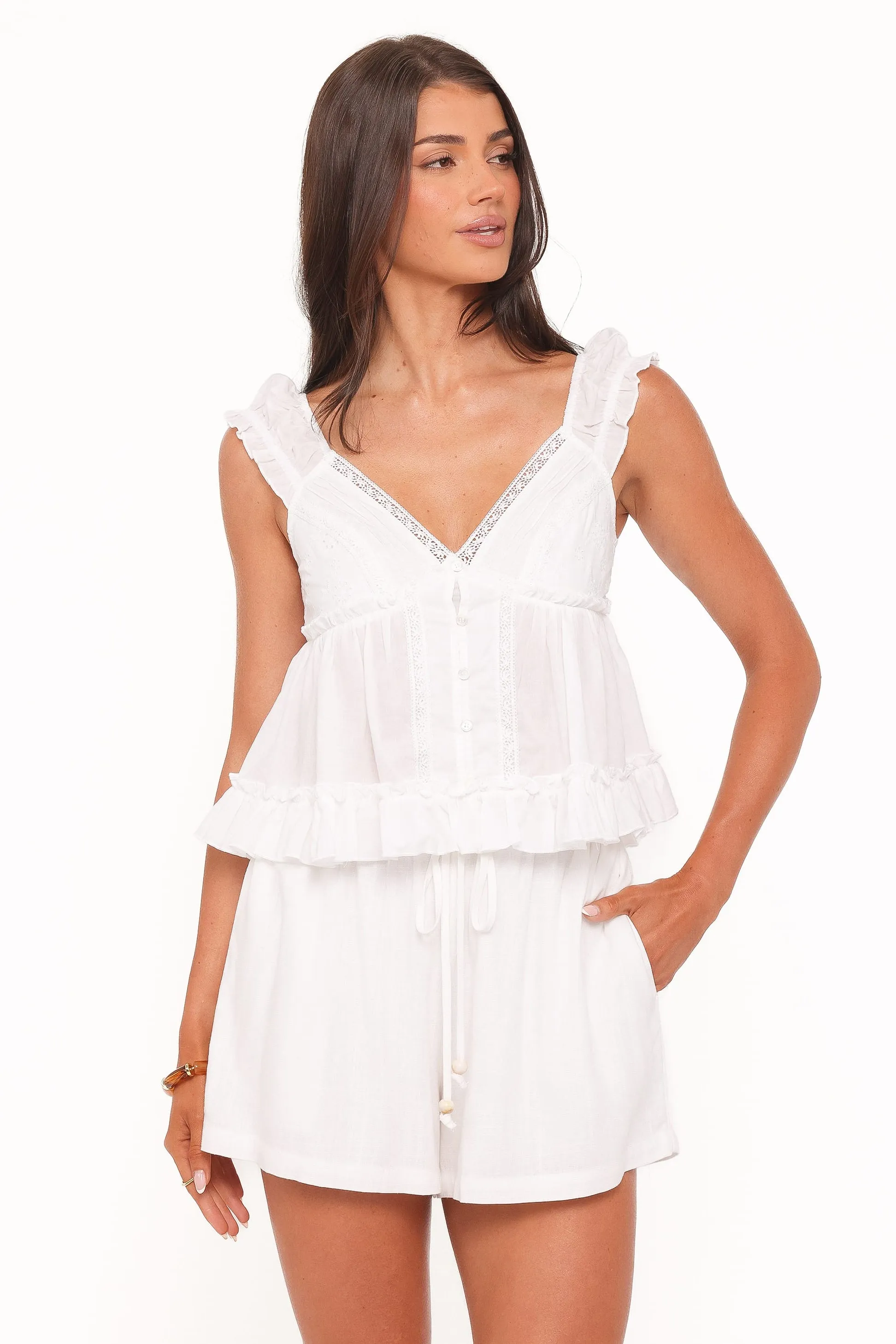 Daisy Cap Sleeve Top - White Broderie sold by Petal & Pup product image thumbnail 3