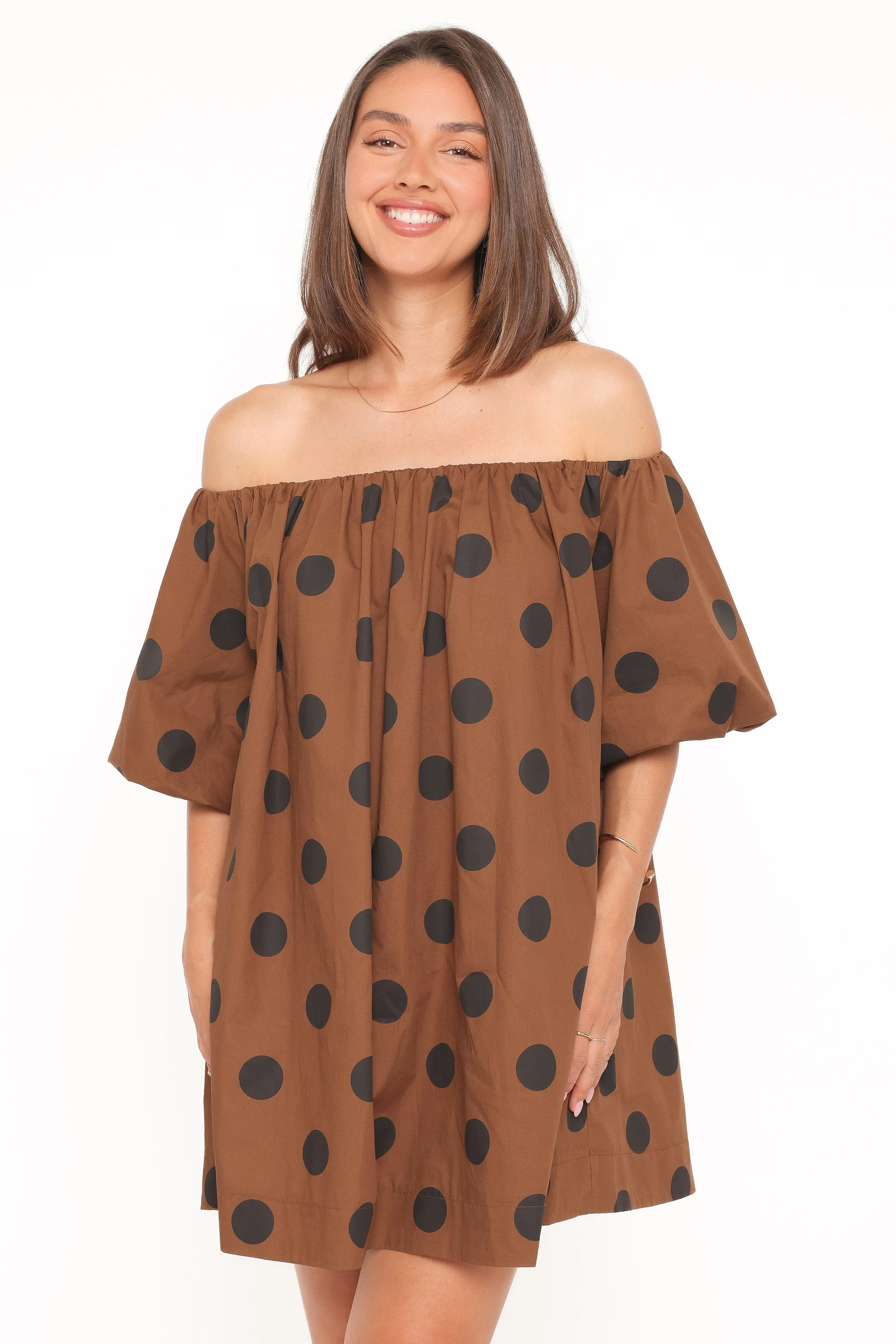 Eddie Mini Dress - Brown Polka Dot sold by Petal & Pup product image thumbnail 2