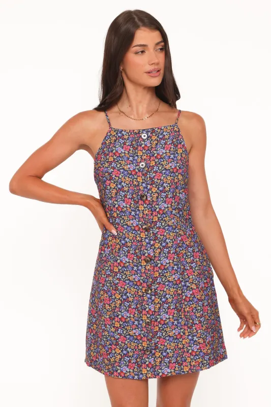 Lindsay Mini Dress - Blue Denim Ditsy made by Petal & Pup