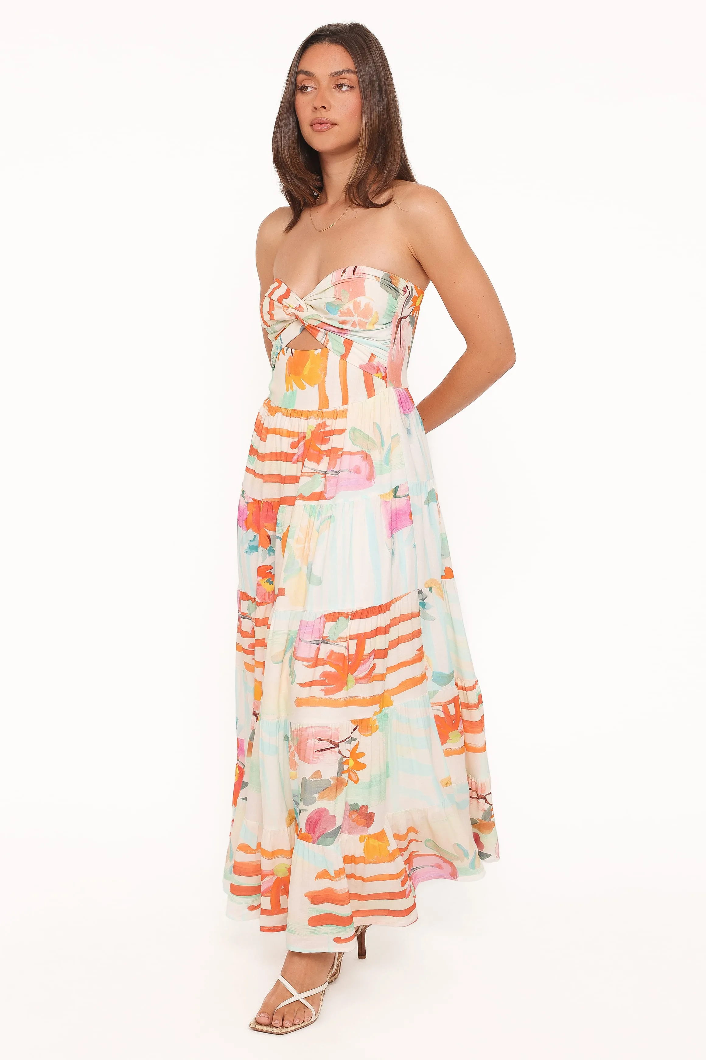 Sitara Strapless Midi Dress - Blue Alfresco Floral sold by Petal & Pup product image thumbnail 4