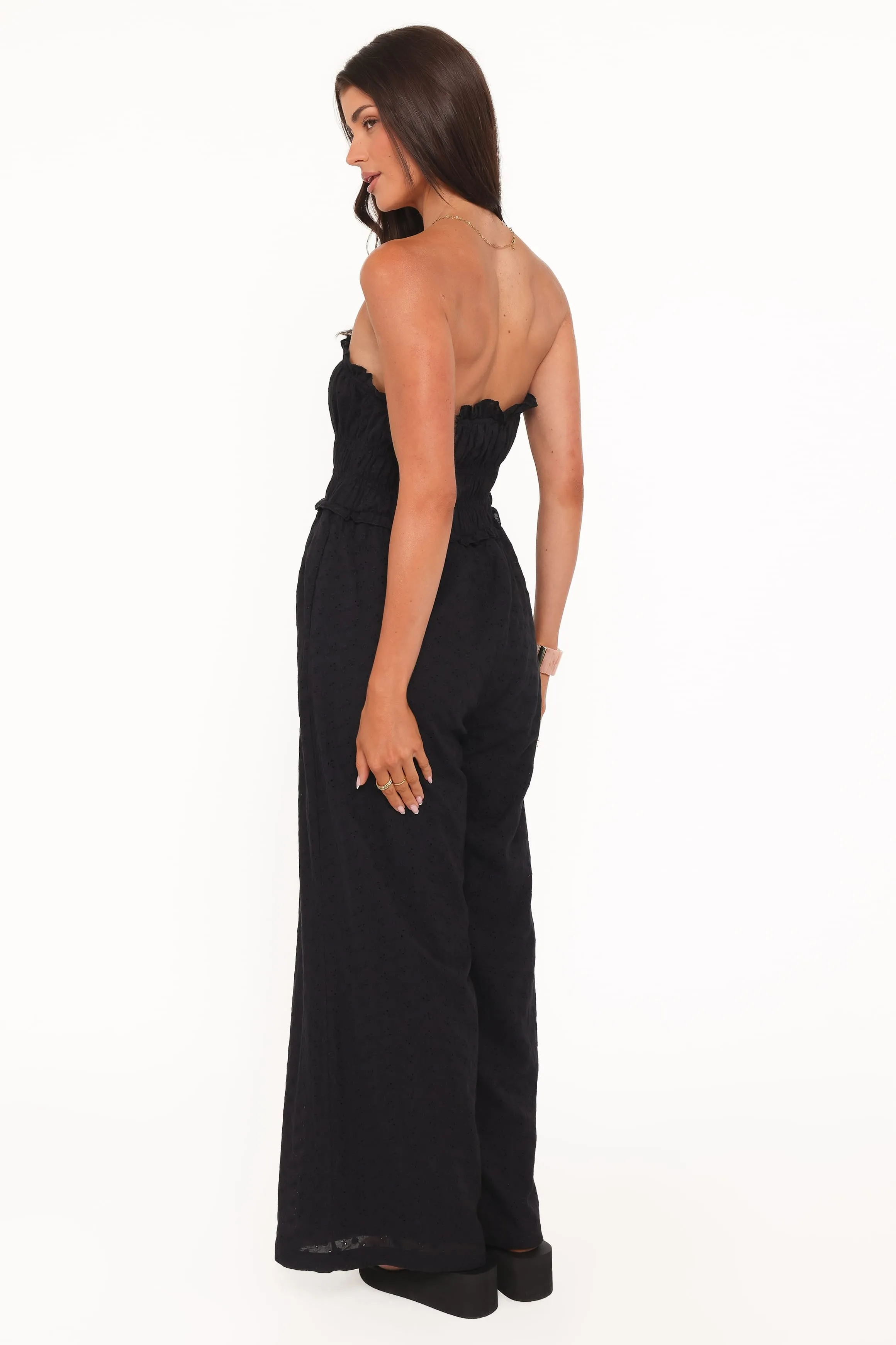 Yulissa Strapless Jumpsuit - Black Broderie sold by Petal & Pup product image thumbnail 5