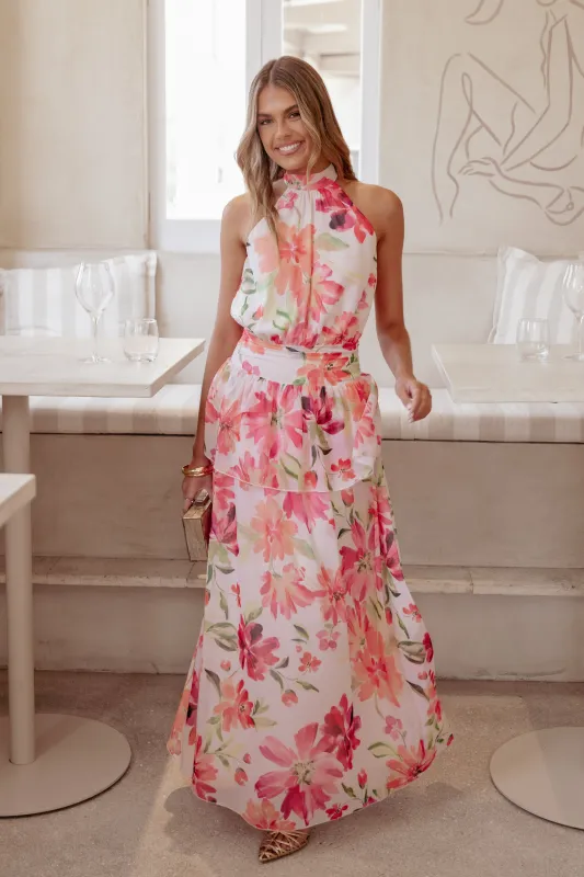 Martha Maxi Dress - Orange Floral made by Petal & Pup
