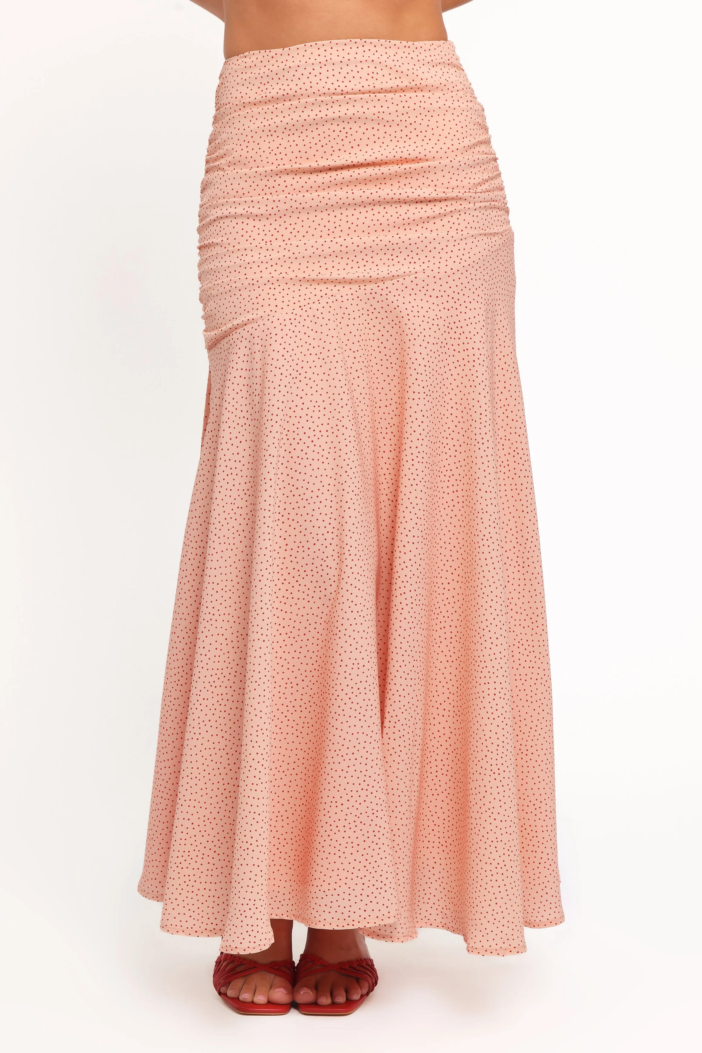 Lacy Maxi Skirt - Peach Polka Dot sold by Petal & Pup product image thumbnail 3