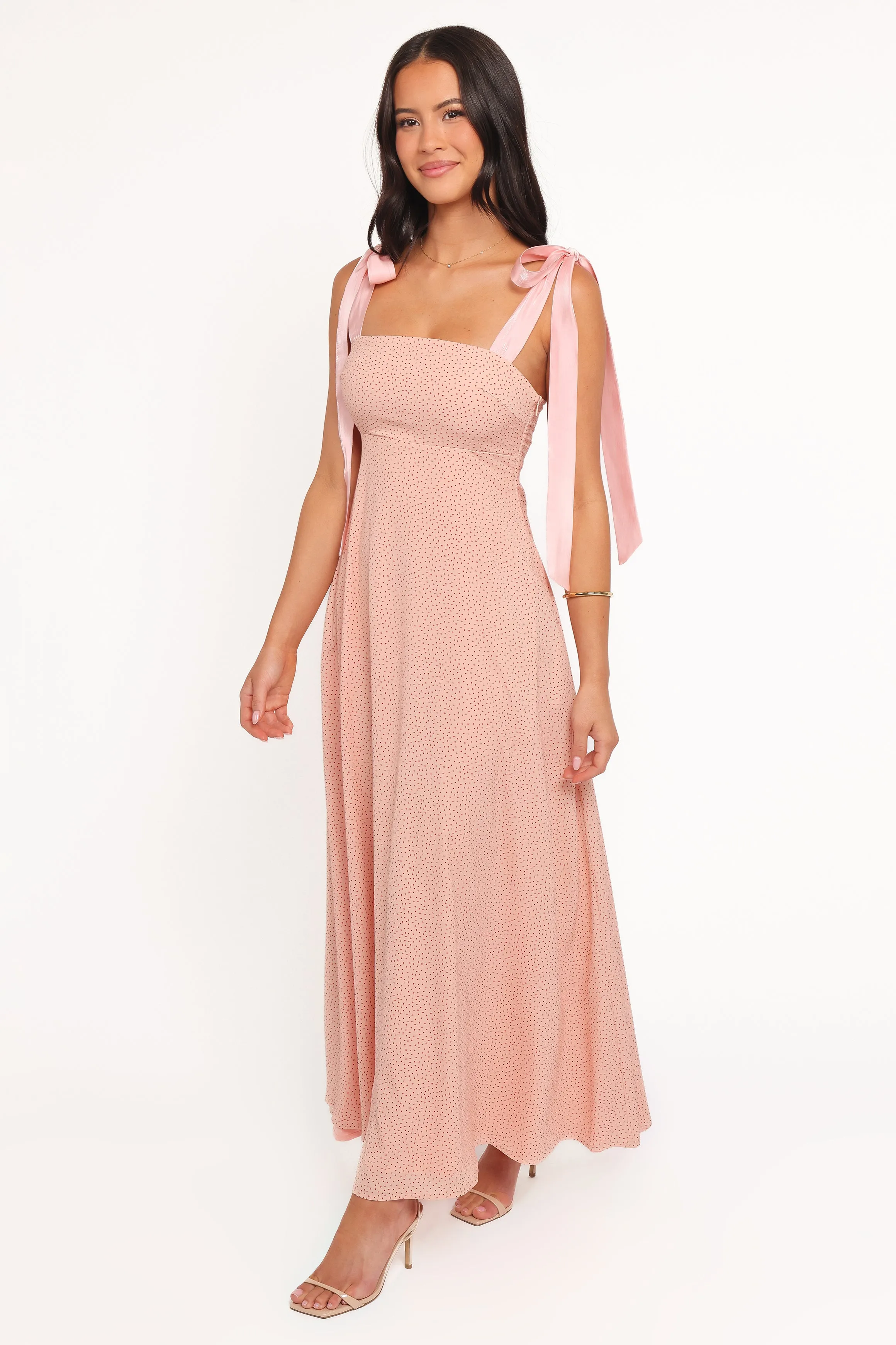 Ellody Maxi Dress - Peach Polka Dot sold by Petal & Pup product image thumbnail 4