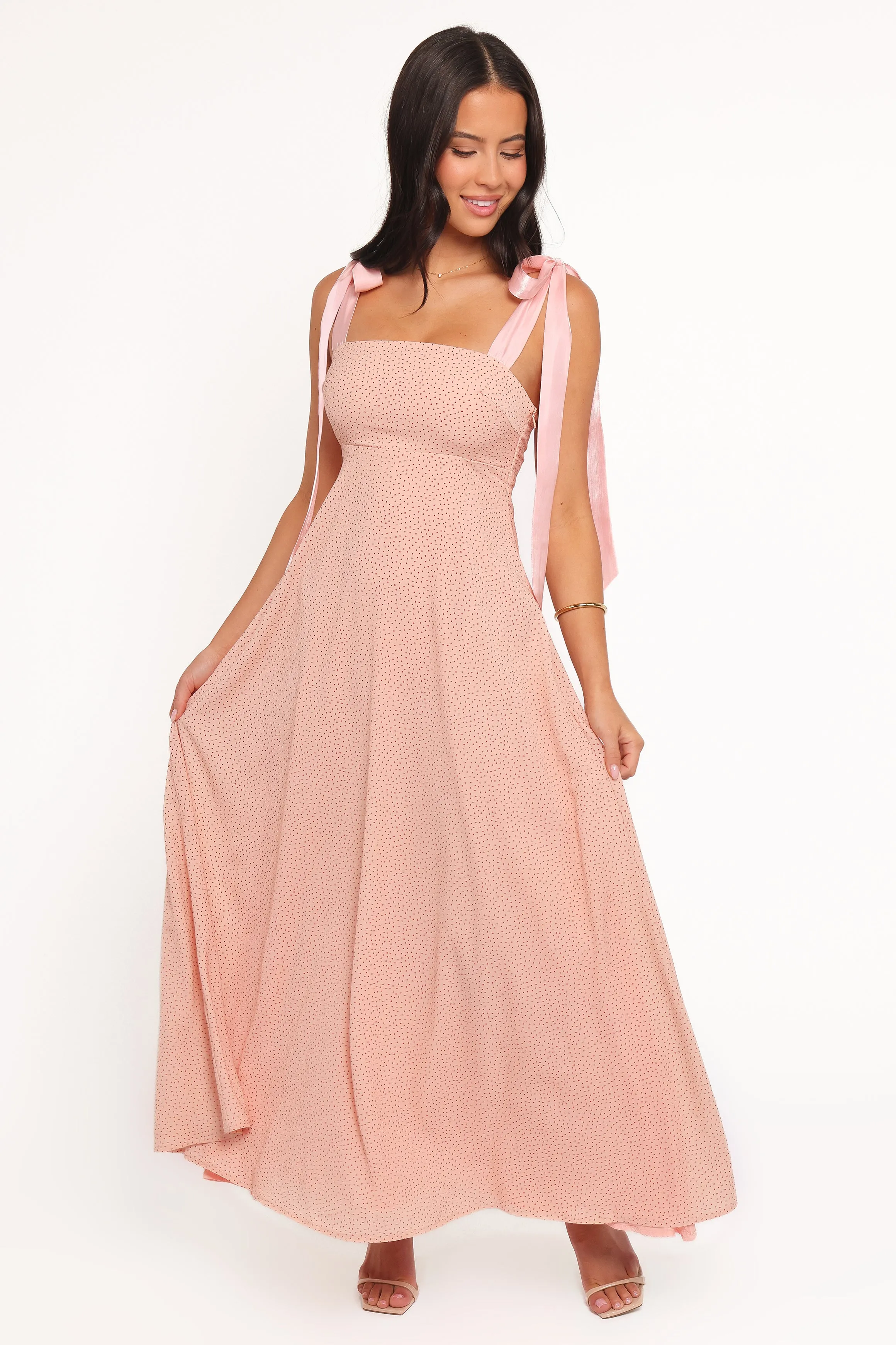Ellody Maxi Dress - Peach Polka Dot sold by Petal & Pup product image thumbnail 2