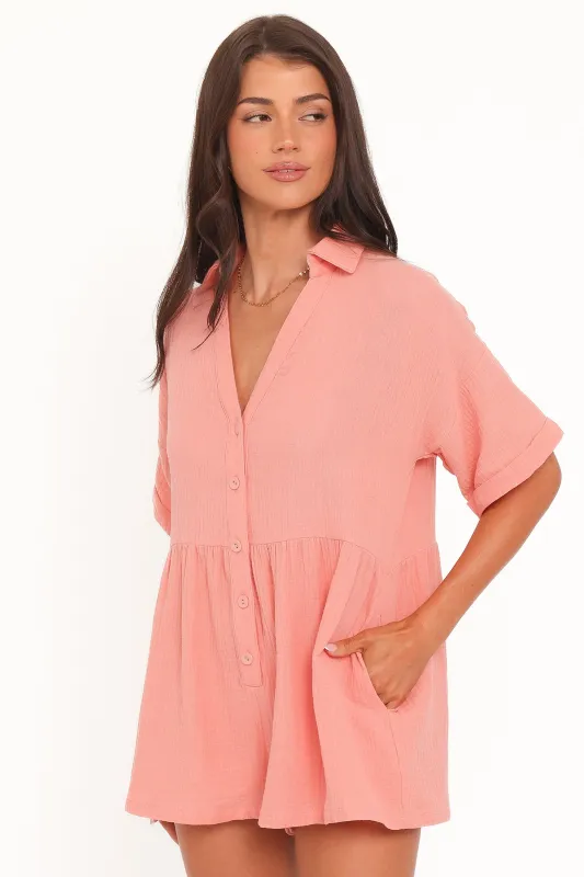 Winny Romper - Orange Sherbet made by Petal & Pup
