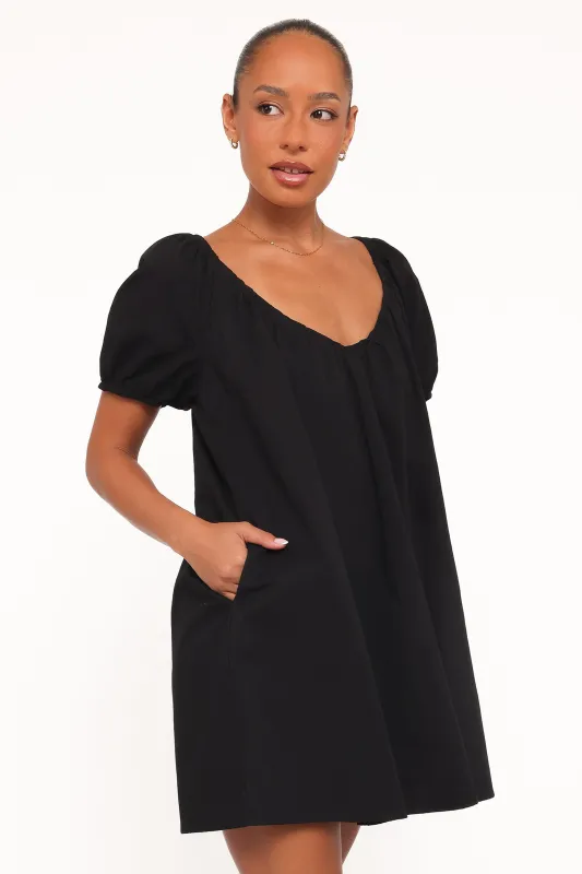 Marty Mini Dress - Black made by Petal & Pup