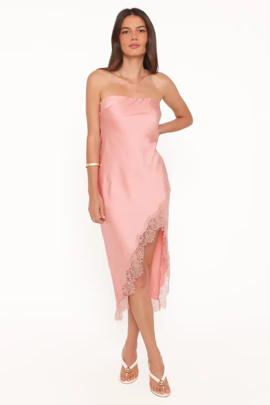 Marjorie Midi Dress - Apricot made by Petal & Pup