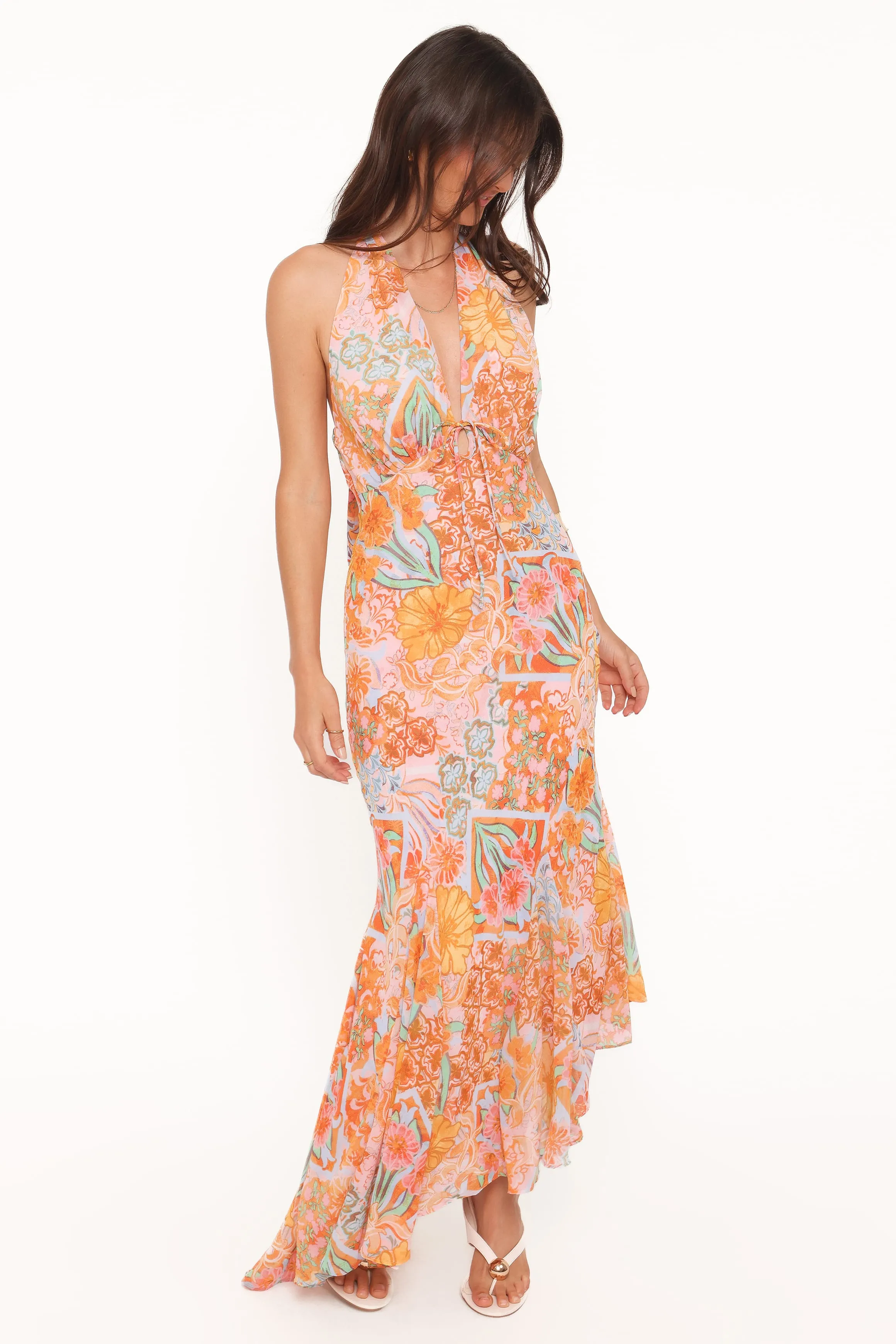 Alkira Maxi Dress - Orange Summer Garden sold by Petal & Pup product image thumbnail 5