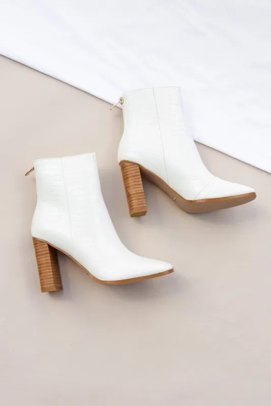 Feign Boot - White Croc sold by Petal & Pup