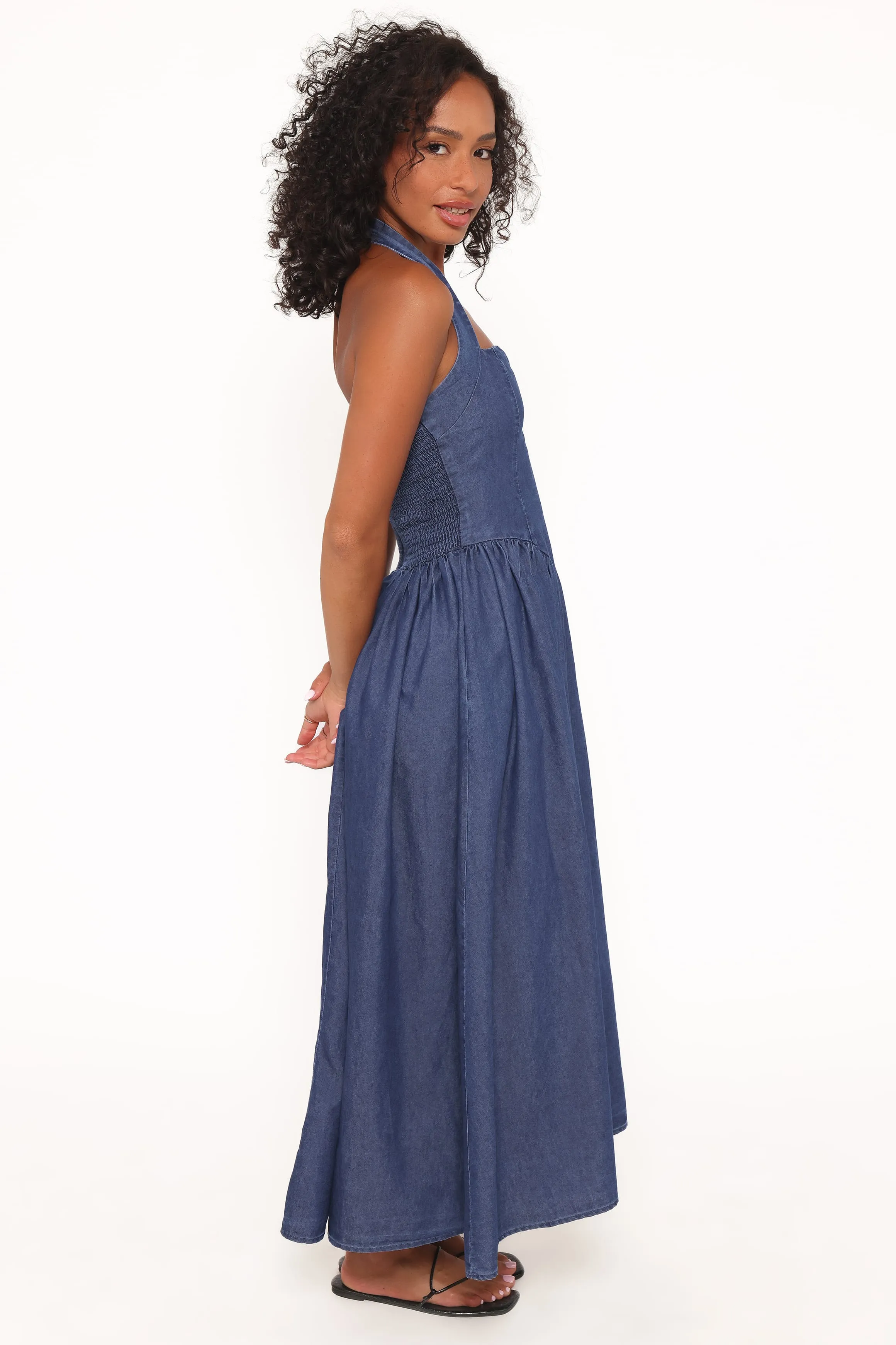 Milford Halterneck Midi Dress - Dark Denim sold by Petal & Pup product image thumbnail 4