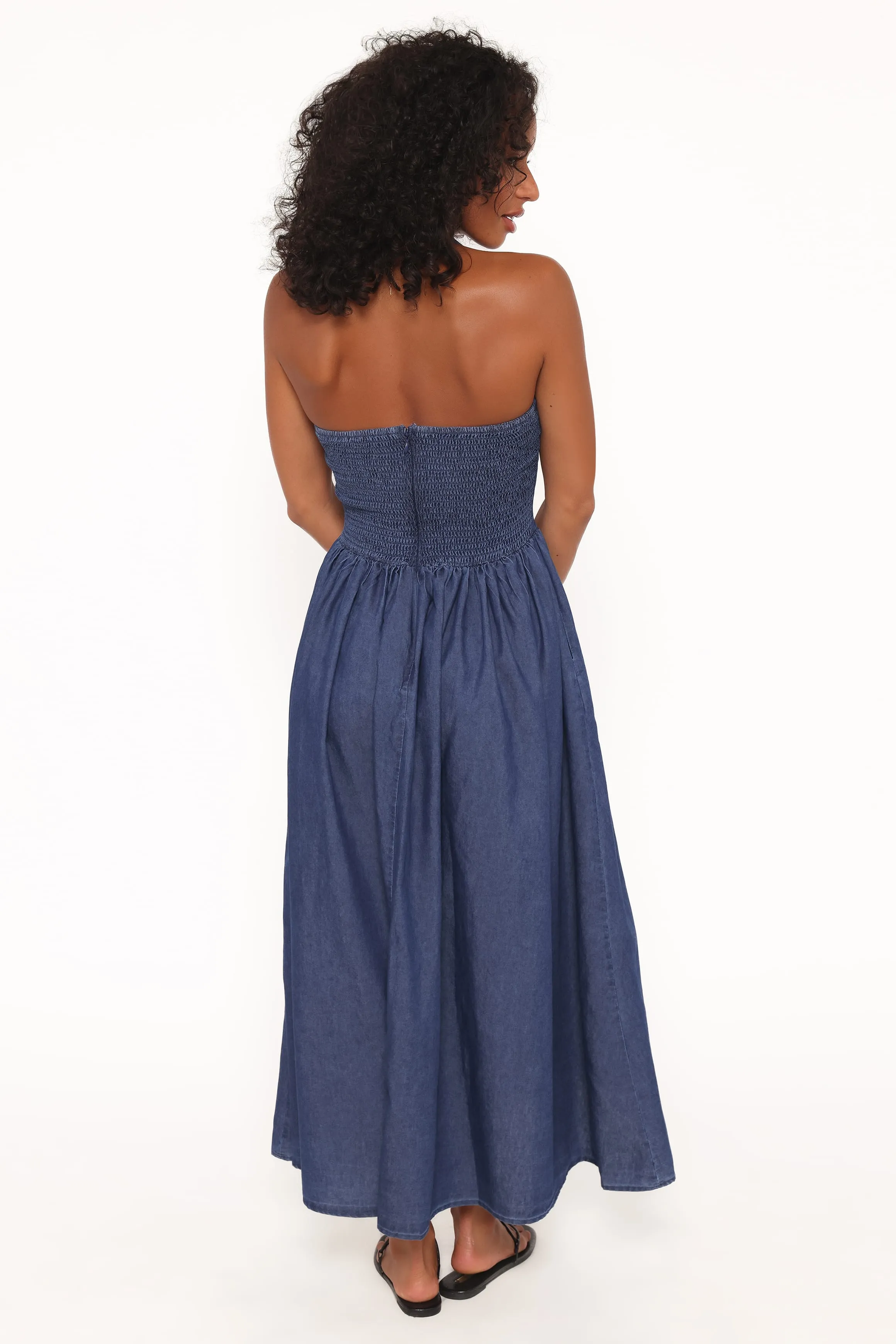 Milford Halterneck Midi Dress - Dark Denim sold by Petal & Pup product image thumbnail 5