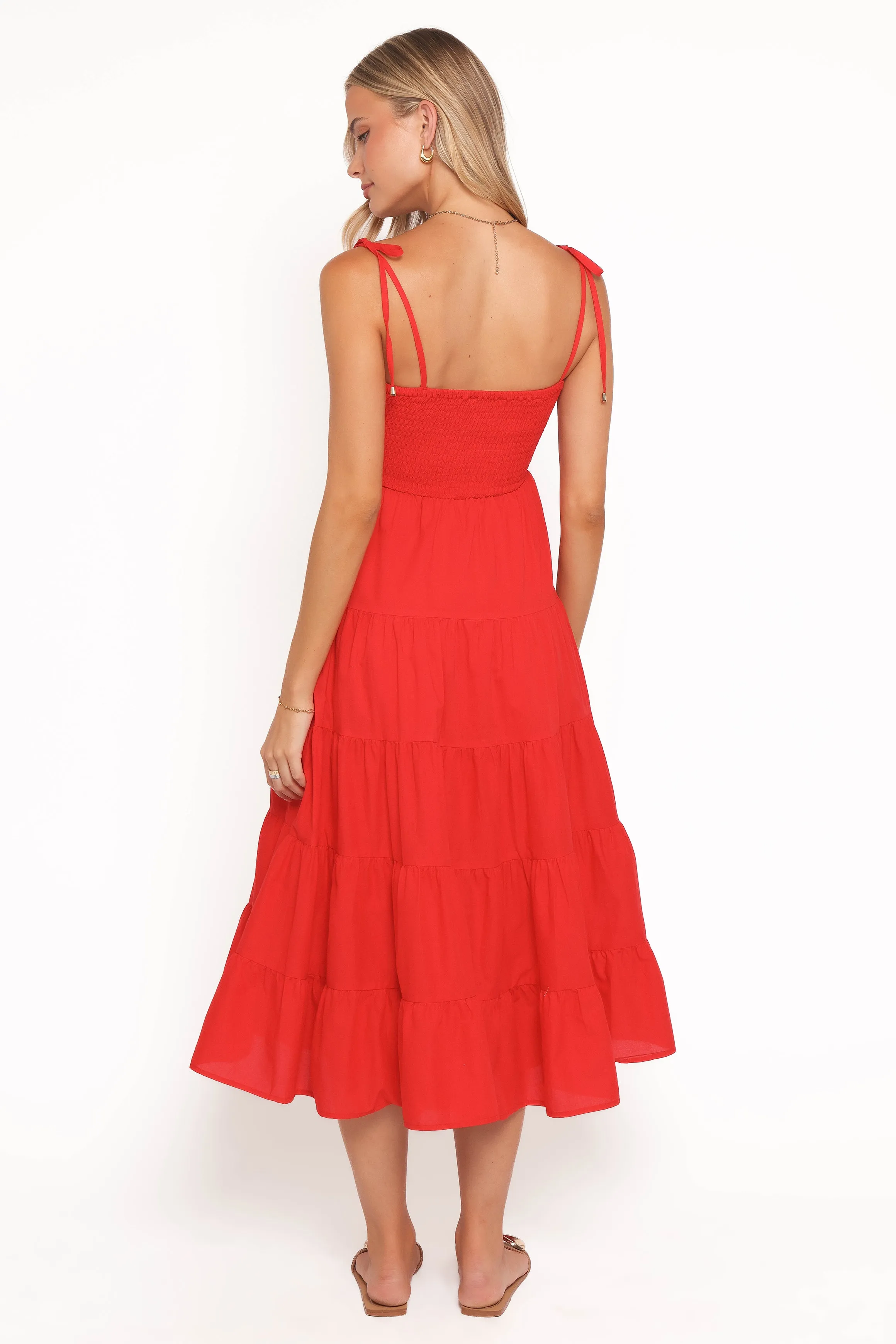Carrol Shirred Bodice Maxi Dress - Red sold by Petal & Pup product image thumbnail 4