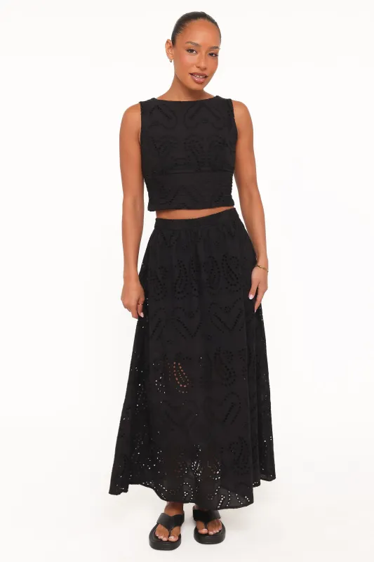 Isabelle Maxi Skirt Set - Black made by Petal & Pup