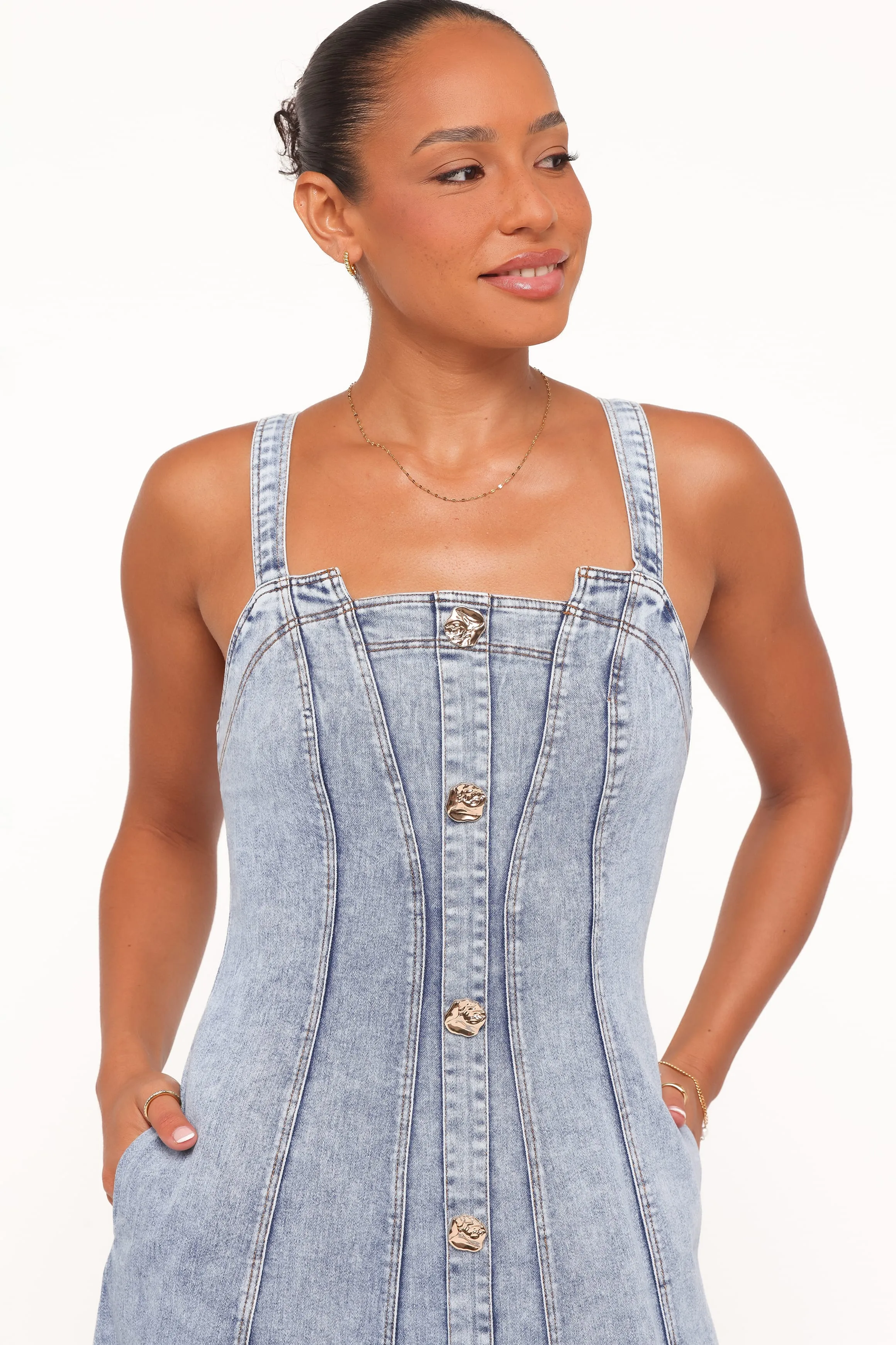 Katie Maxi Dress - Med Denim sold by Petal & Pup product image thumbnail 2