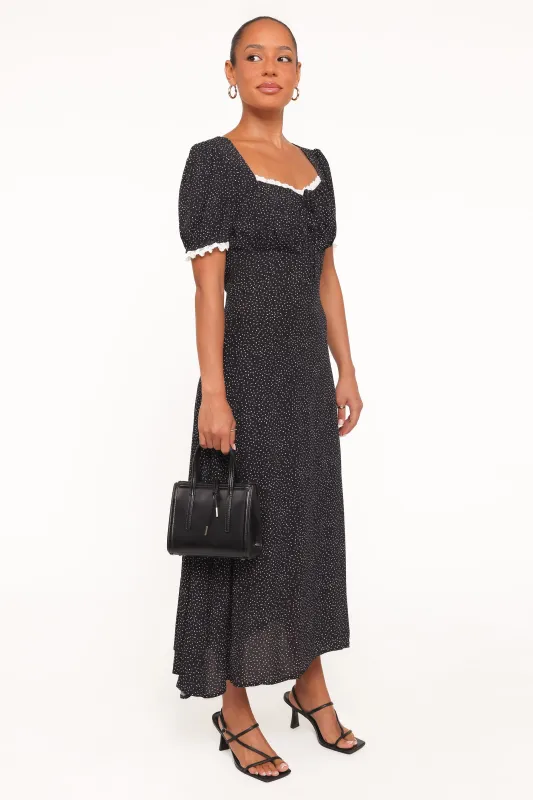 Francine Lace Midi Dress - Black Polka Dot made by Petal & Pup