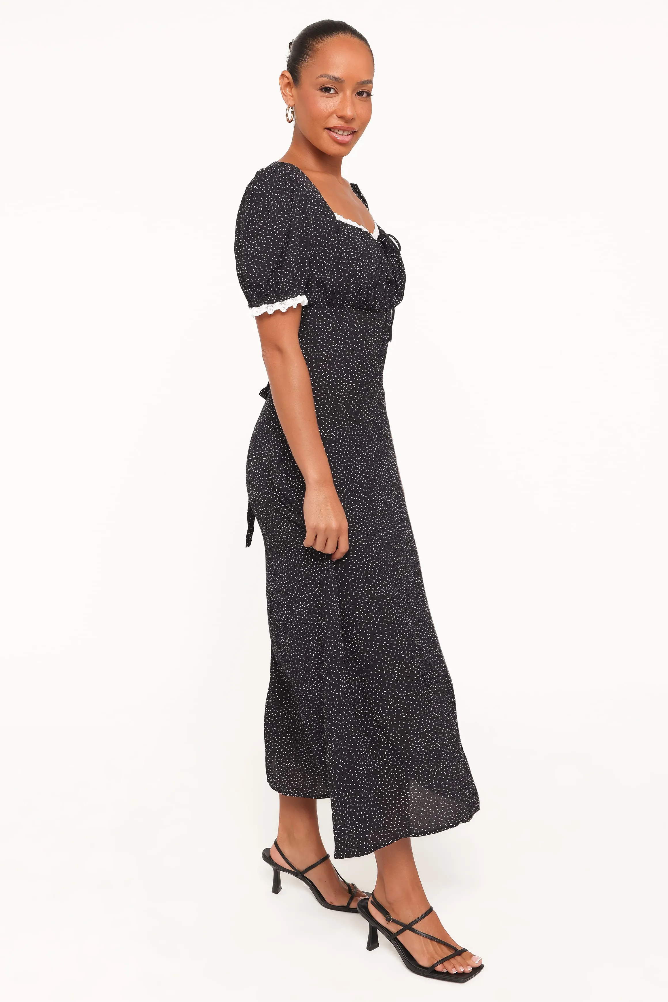 Francine Lace Midi Dress - Black Polka Dot sold by Petal & Pup product image thumbnail 3