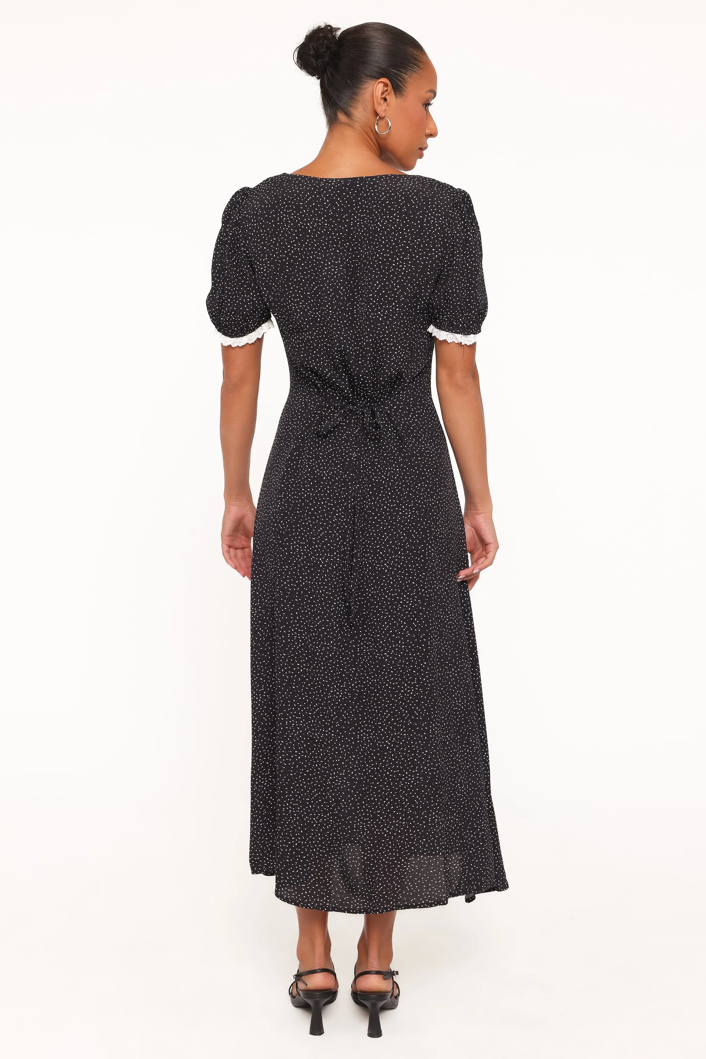 Francine Lace Midi Dress - Black Polka Dot sold by Petal & Pup product image thumbnail 4
