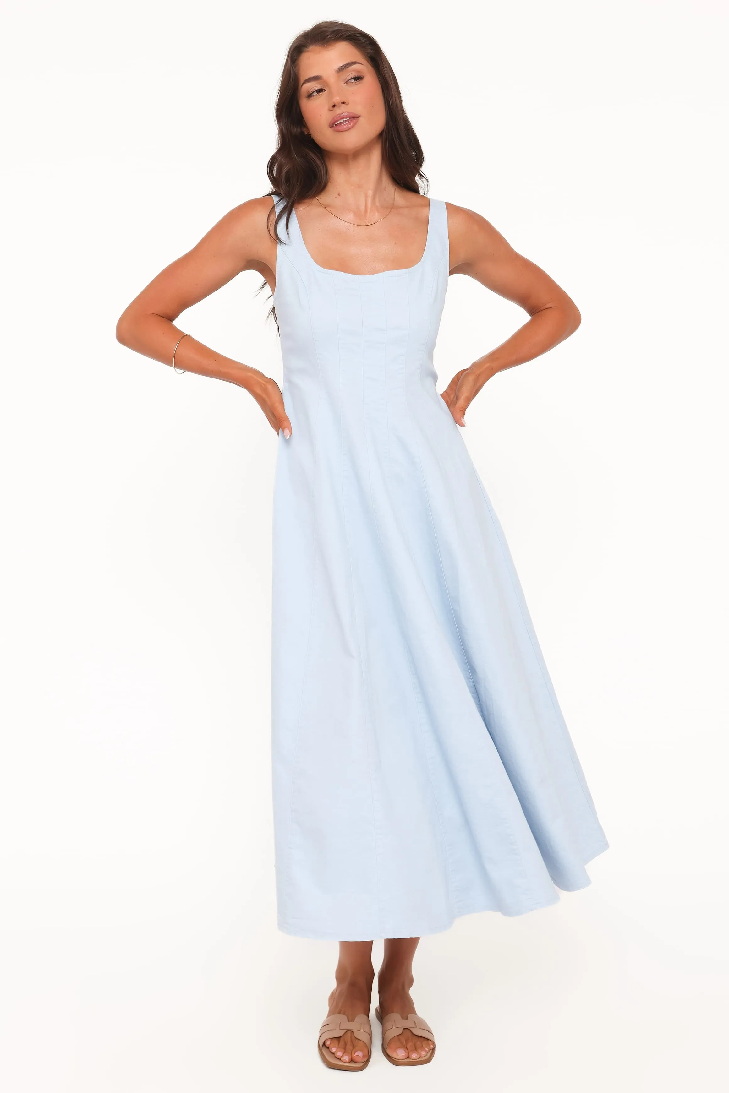 Una Midi Dress - Blue sold by Petal & Pup