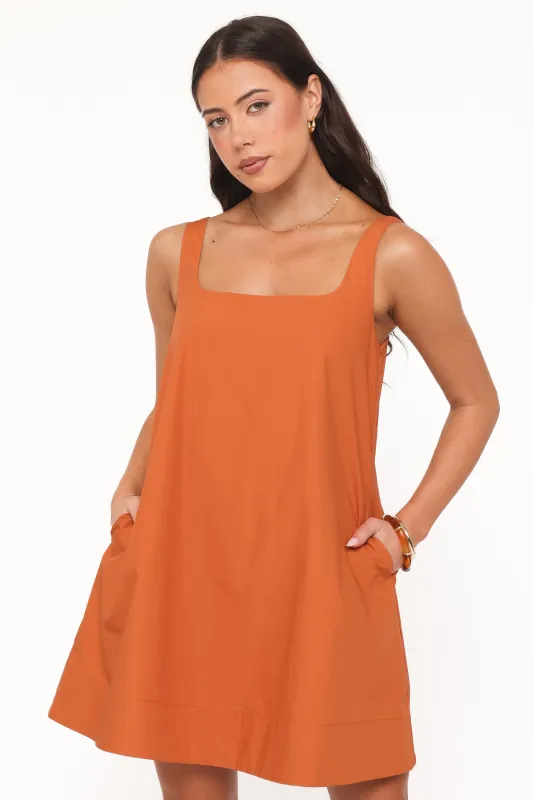 Kora Mini Dress - Brown made by Petal & Pup