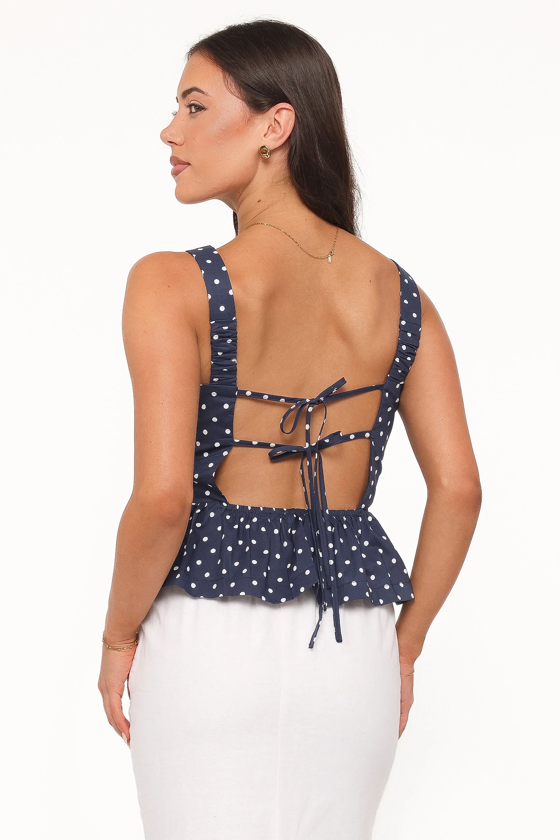 Paula Open Tie Back Top - Navy sold by Petal & Pup product image thumbnail 2