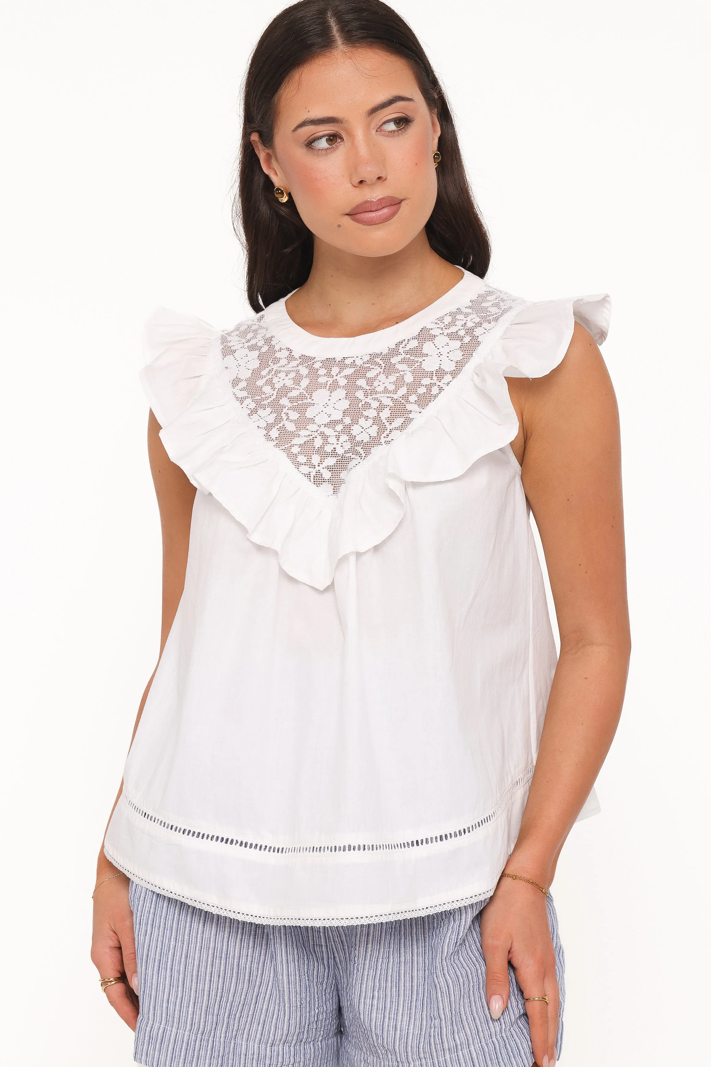 Kiran Ruffle Top - White sold by Petal & Pup product image thumbnail 3
