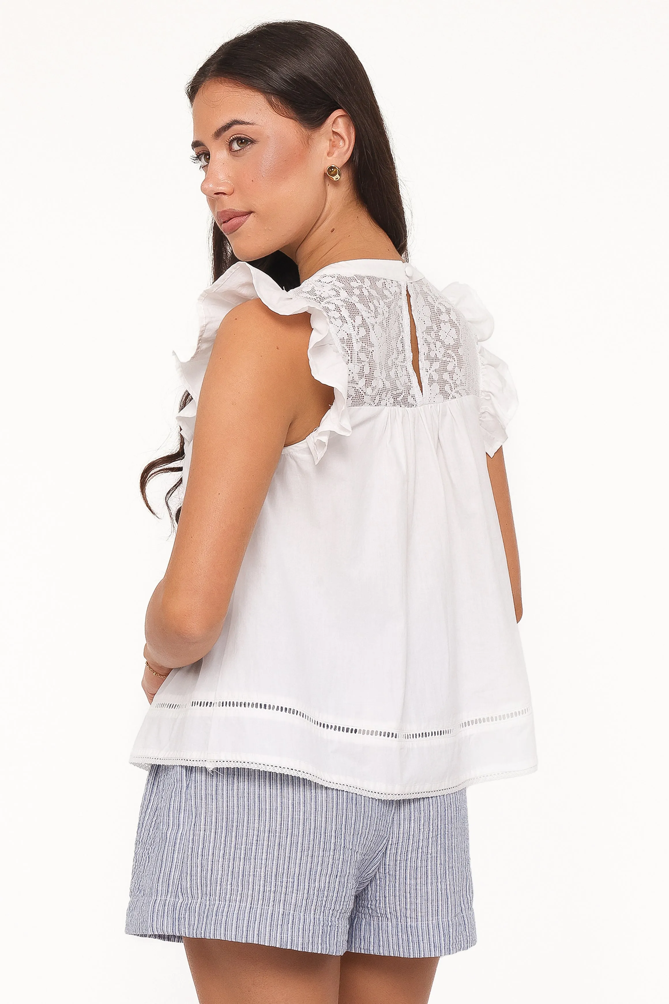 Kiran Ruffle Top - White sold by Petal & Pup product image thumbnail 5