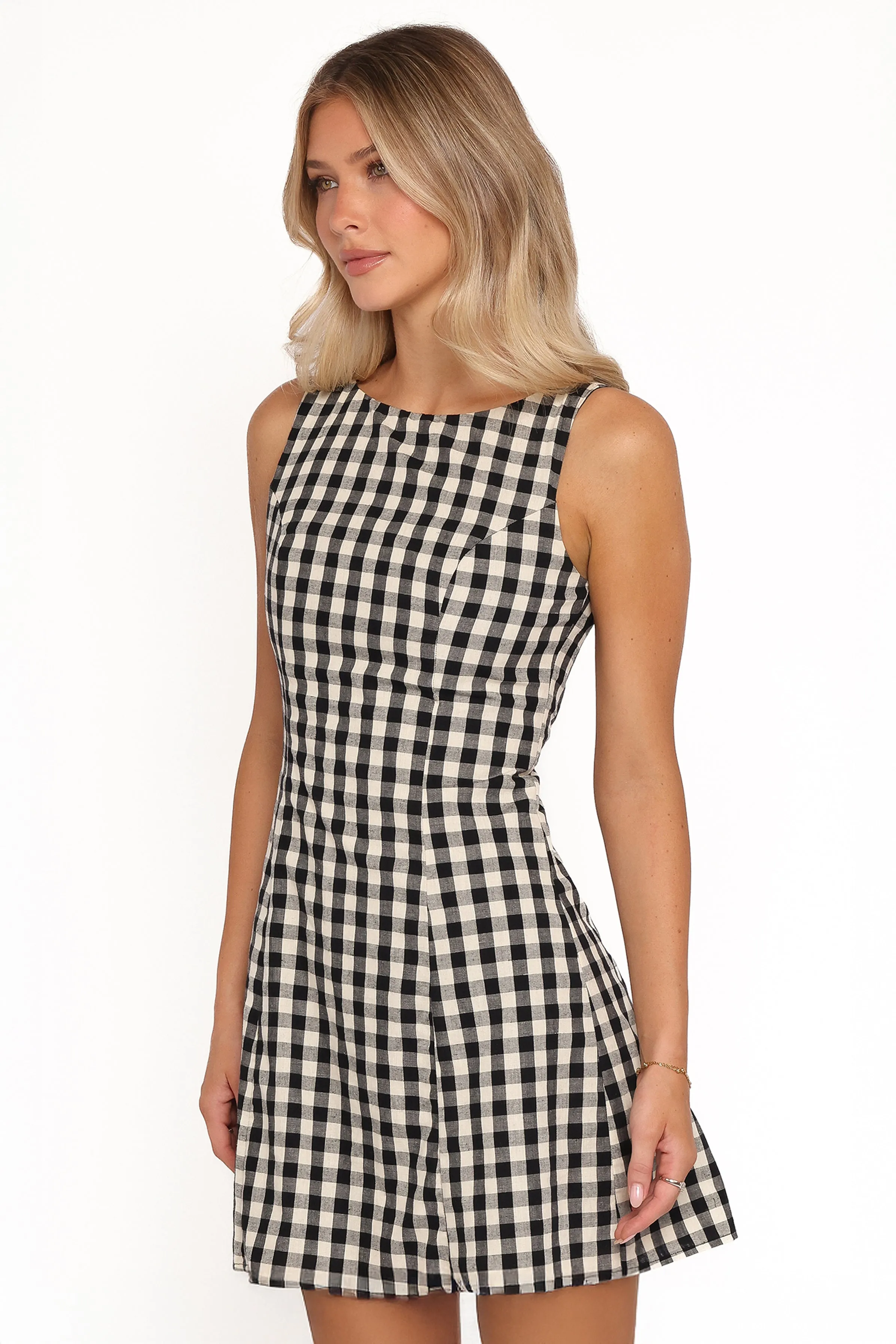 Circe Mini Dress - Black Gingham sold by Petal & Pup product image thumbnail 4
