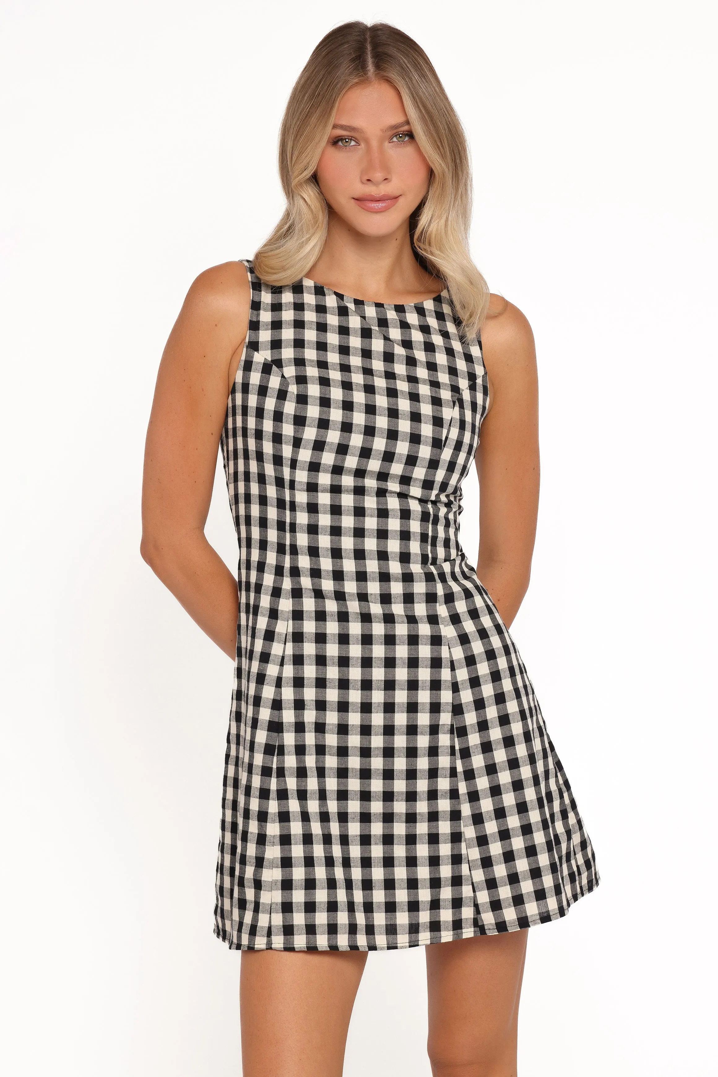 Circe Mini Dress - Black Gingham sold by Petal & Pup product image thumbnail 2