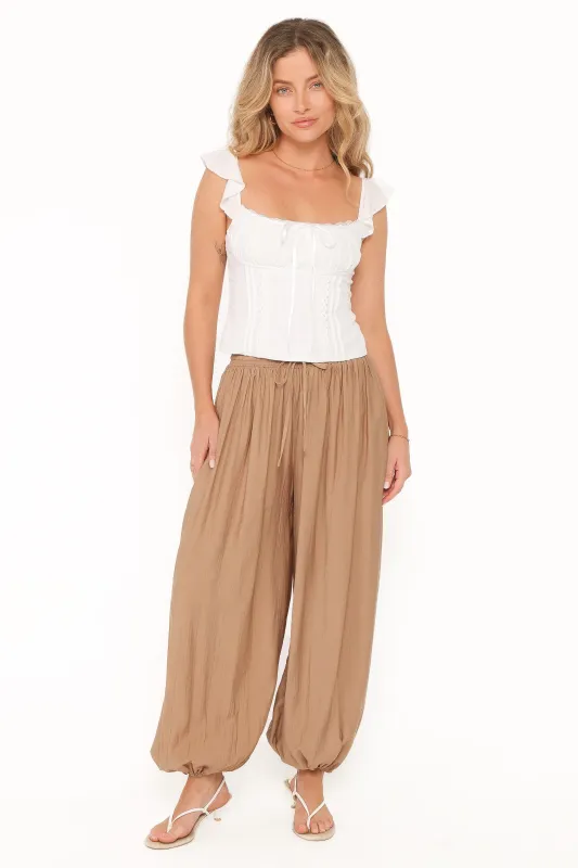 Ayvah Balloon Hem Pants - Camel made by Petal & Pup