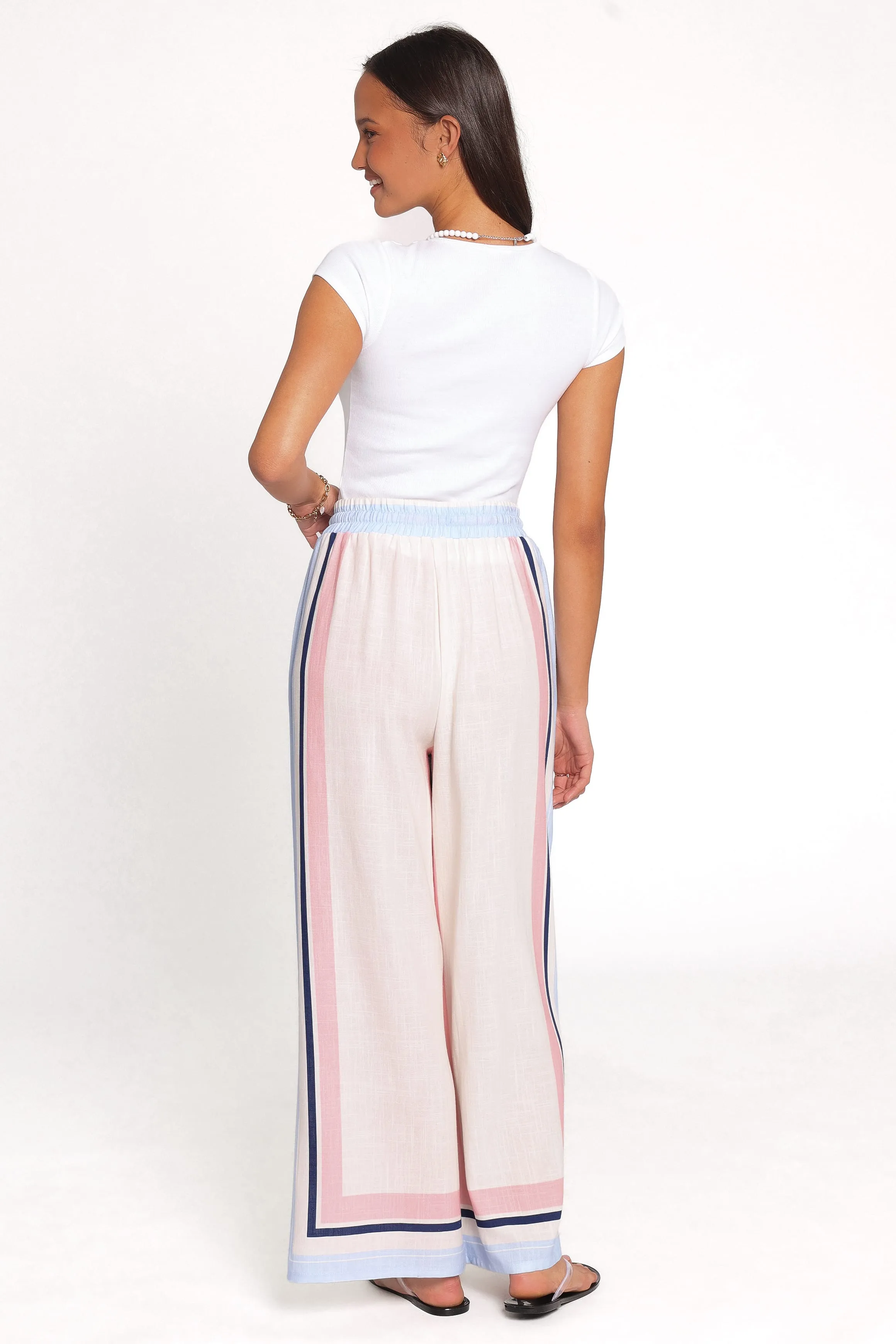 Zalia Wide Leg Pants - Pink/Blue Stripe sold by Petal & Pup product image thumbnail 4