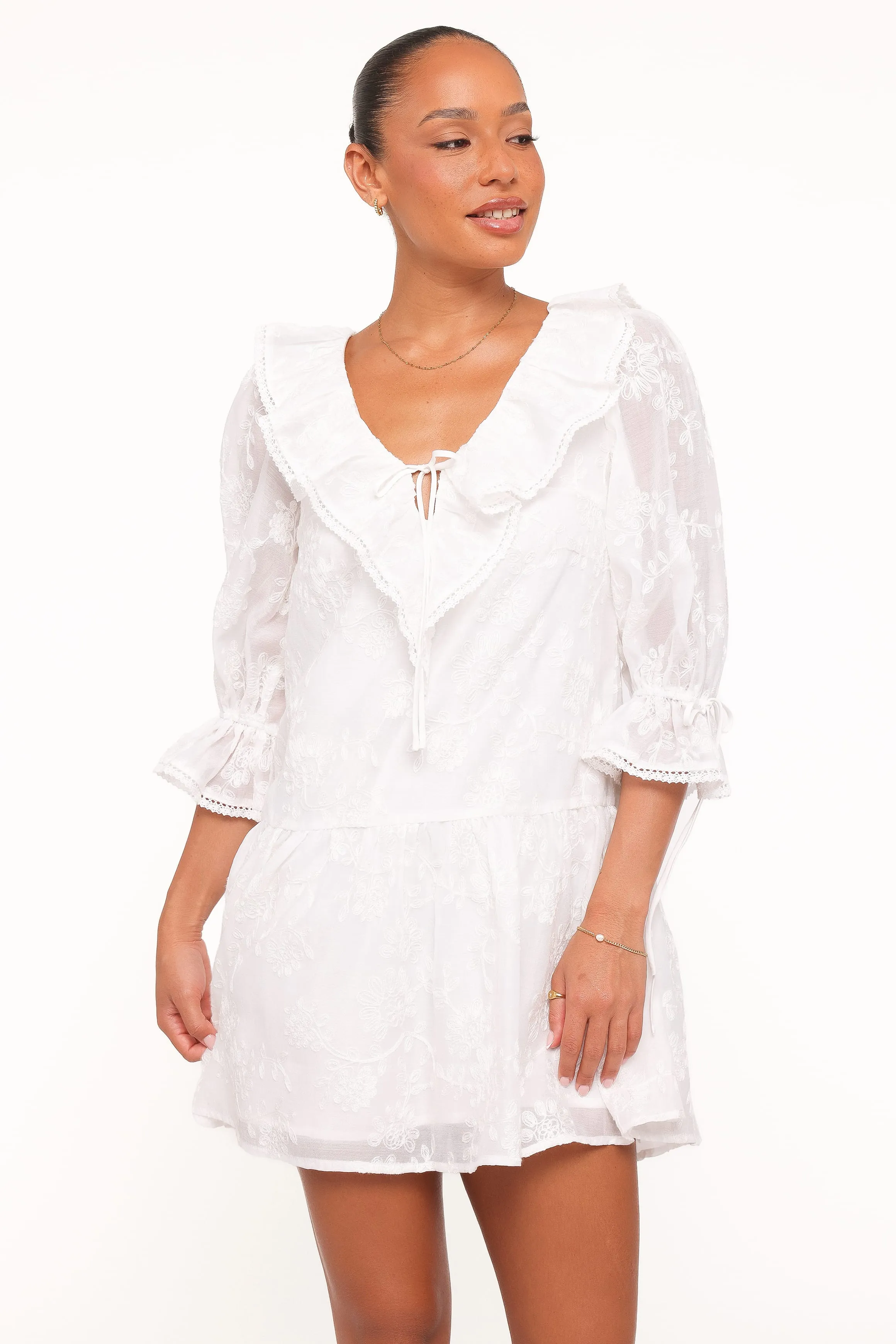 Frenchy Mini Dress - White sold by Petal & Pup