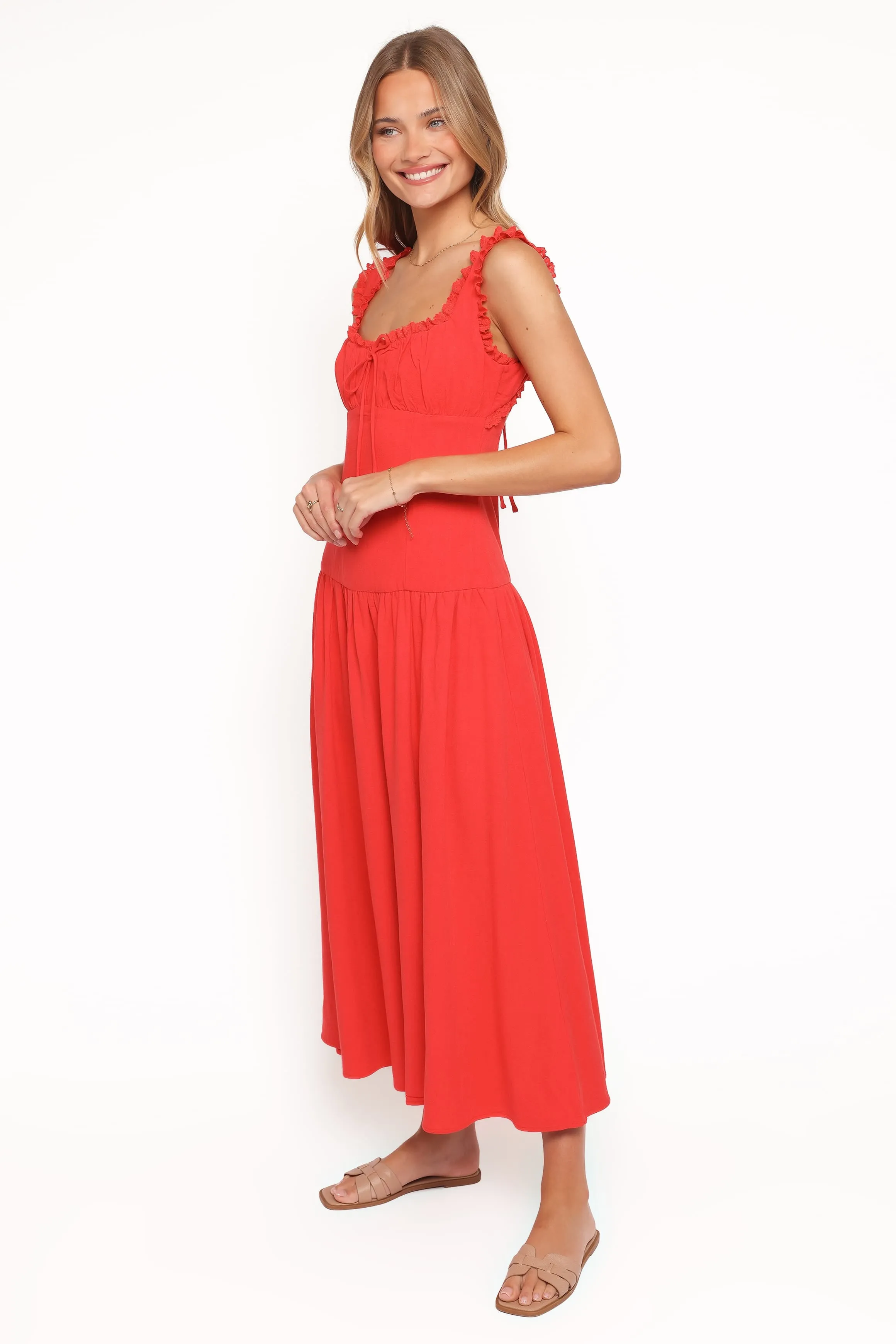 Joann Midi Dress - Red sold by Petal & Pup product image thumbnail 4