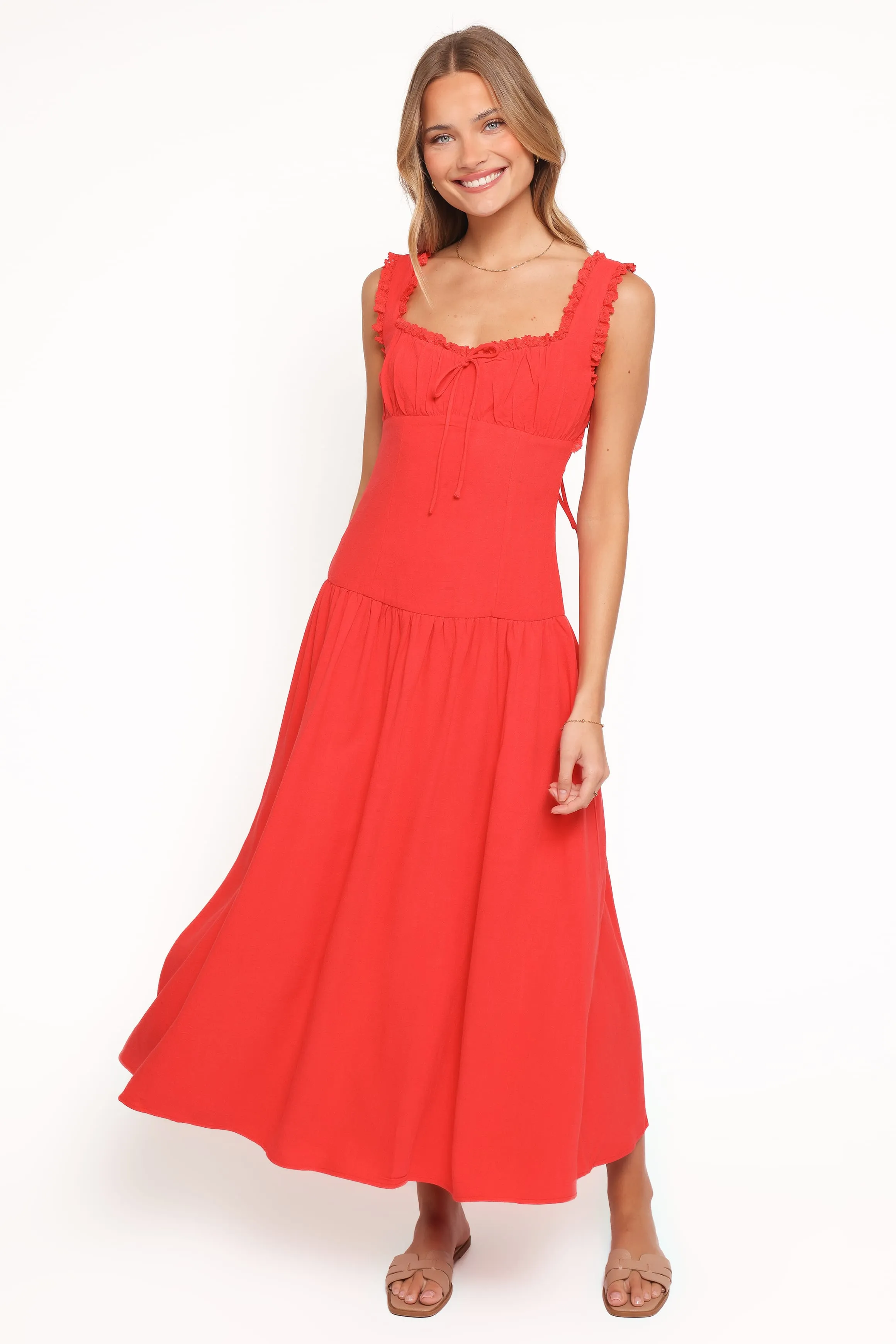 Joann Midi Dress - Red sold by Petal & Pup product image thumbnail 2