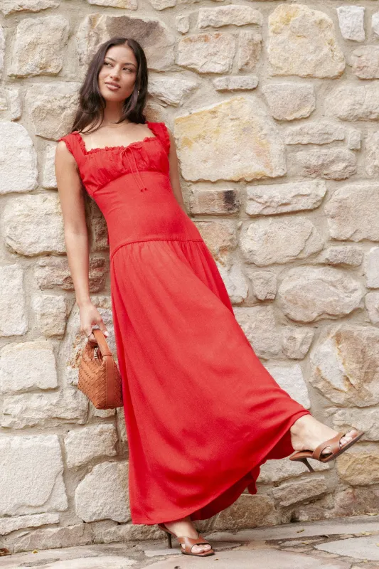 Joann Midi Dress - Red made by Petal & Pup
