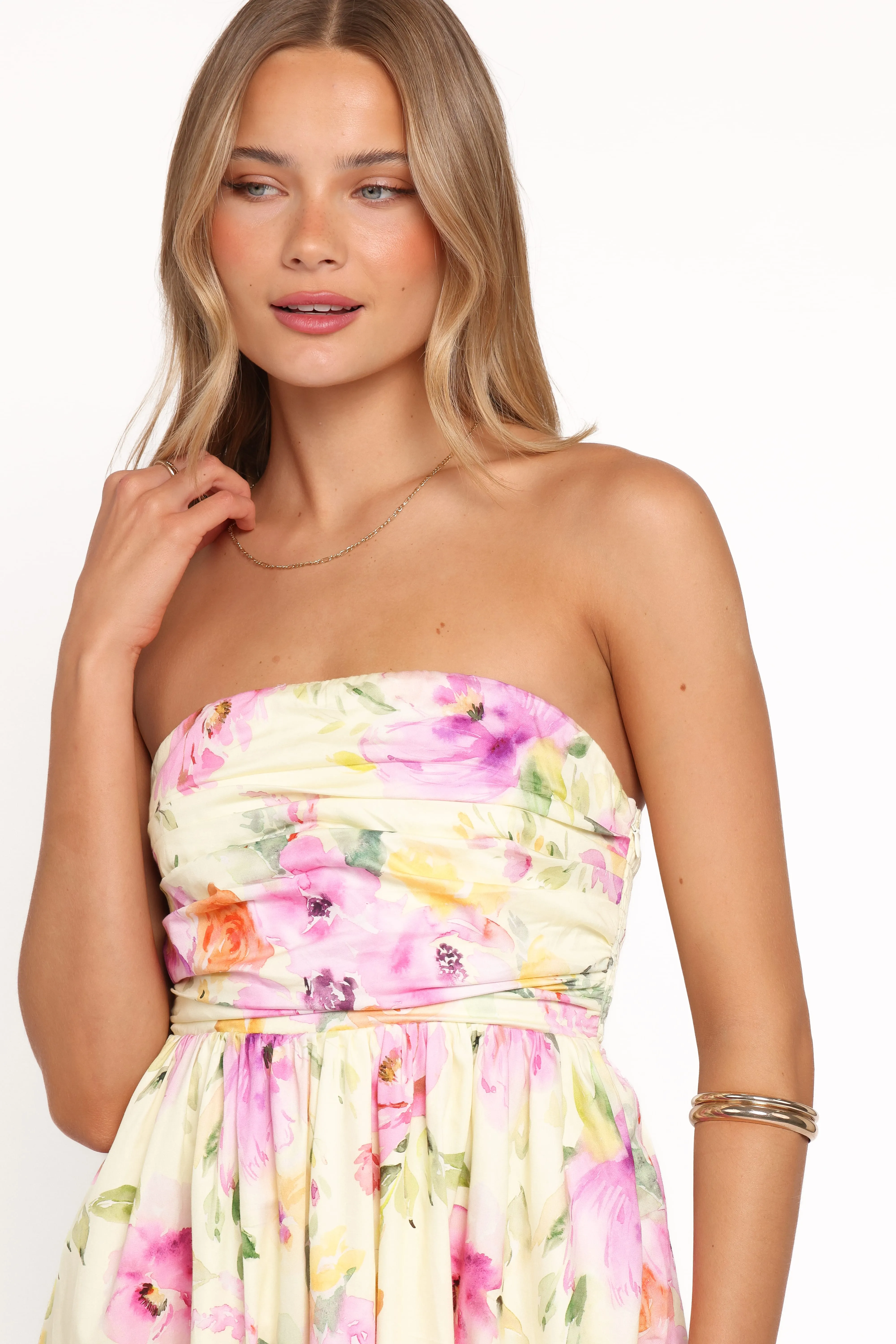 Kayt Strapless Dress - Yellow Petunia sold by Petal & Pup product image thumbnail 3
