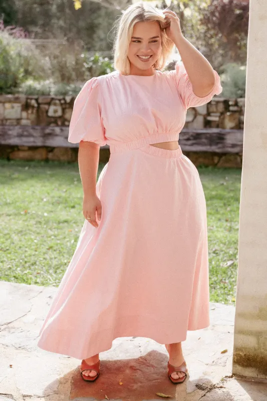 Aminah Puff Sleeve Dress - Pink made by Petal & Pup