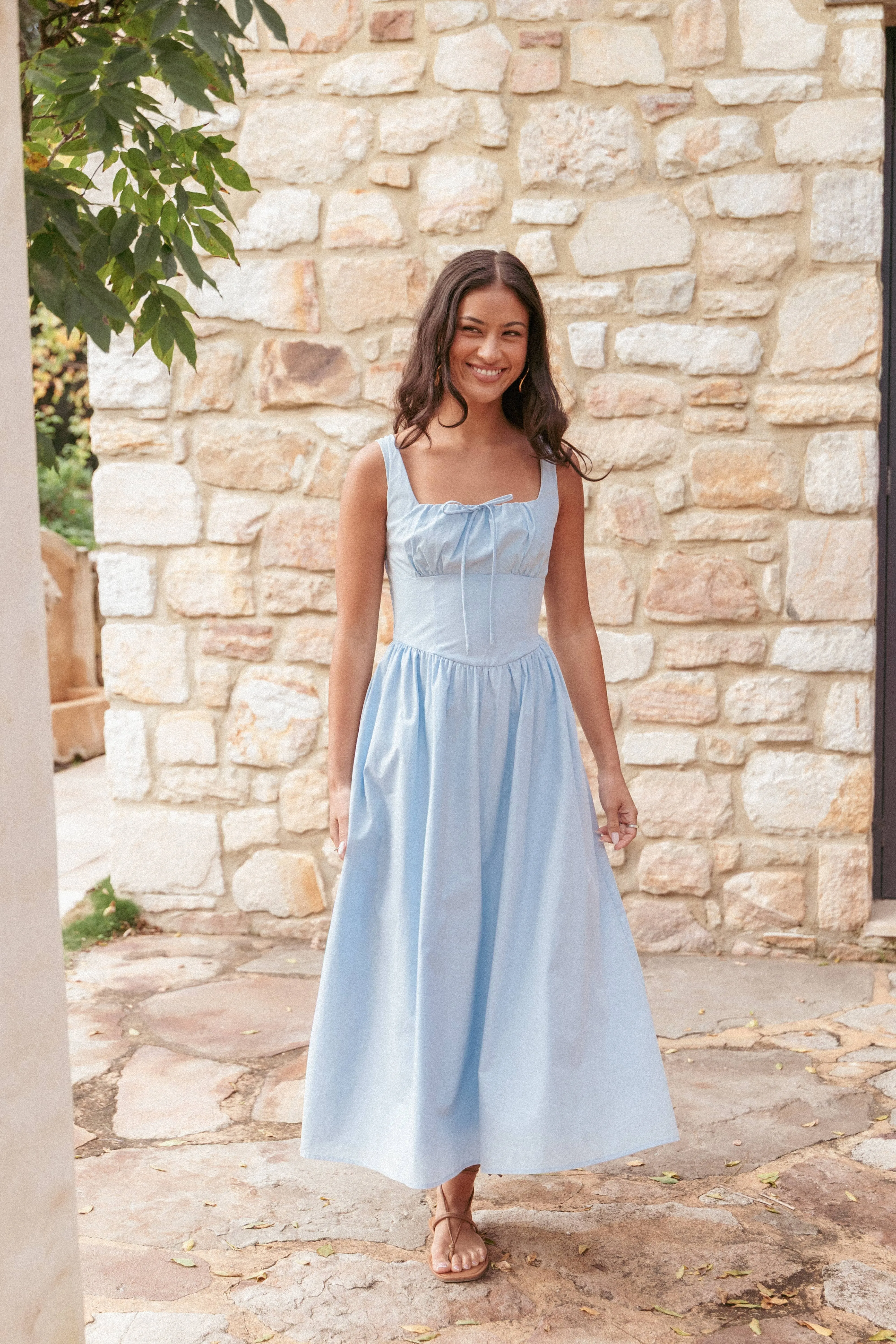 Kinslee Midi Dress - Blue sold by Petal & Pup