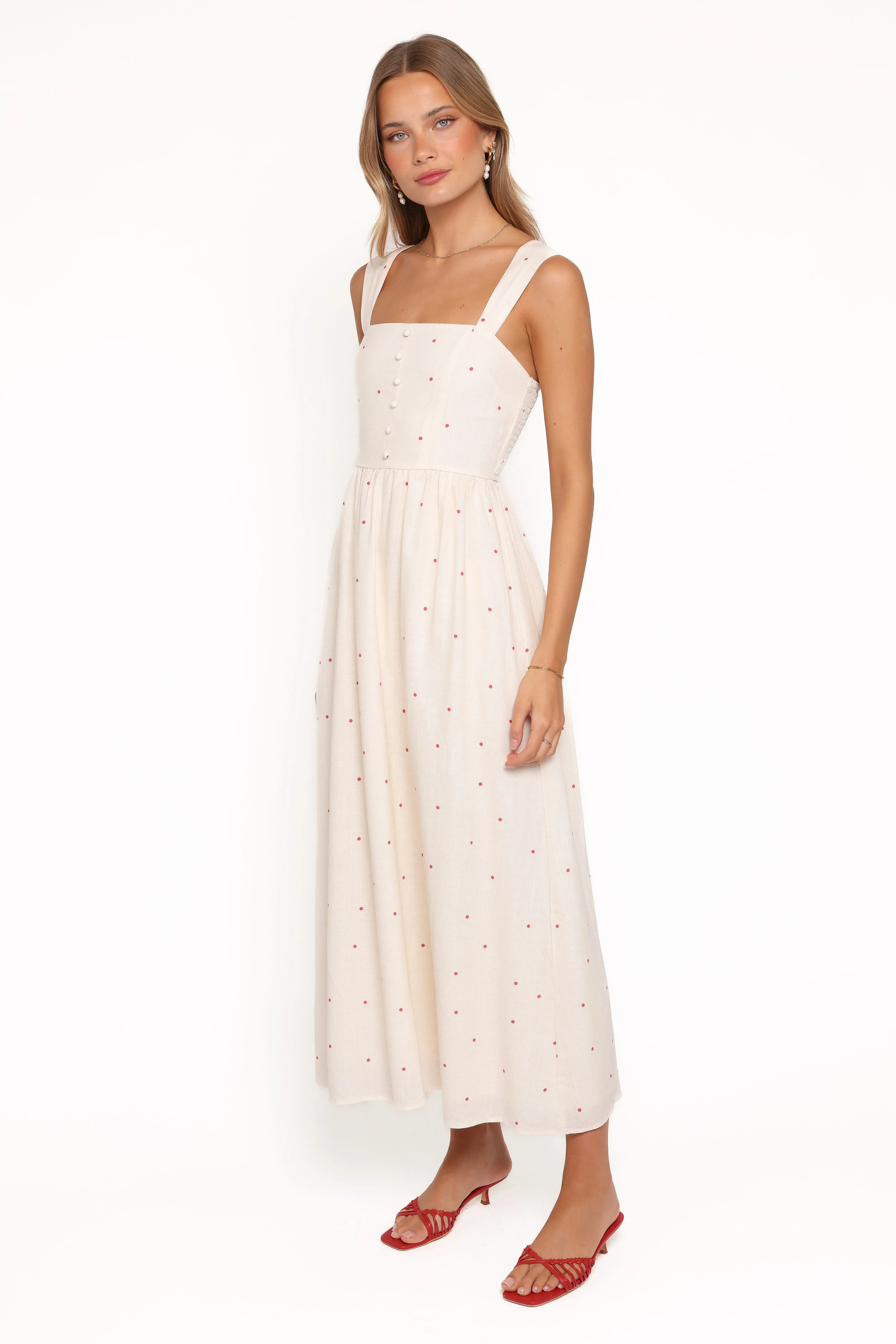Caty Maxi Dress - Red Polka Dot sold by Petal & Pup product image thumbnail 4