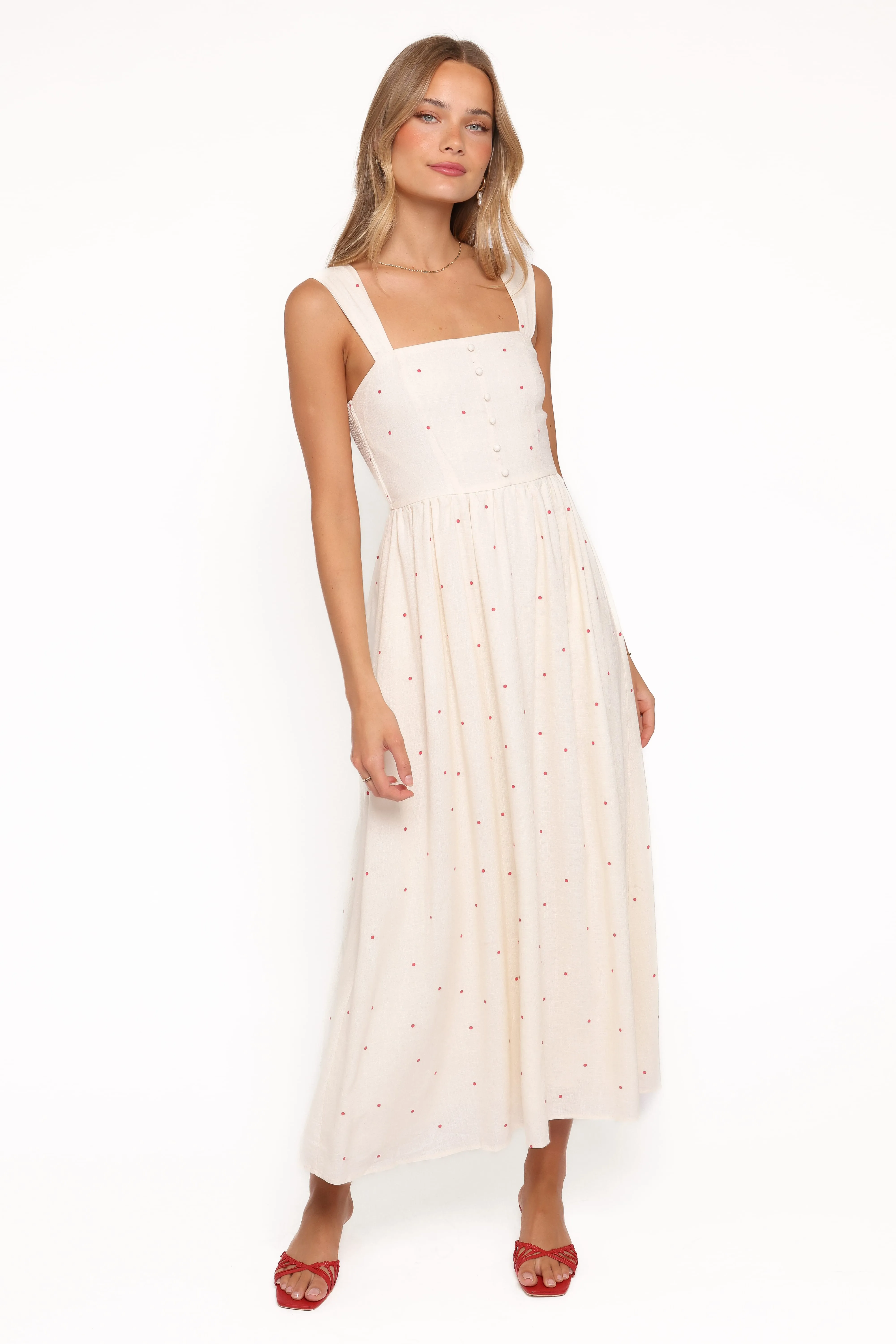 Caty Maxi Dress - Red Polka Dot sold by Petal & Pup product image thumbnail 2