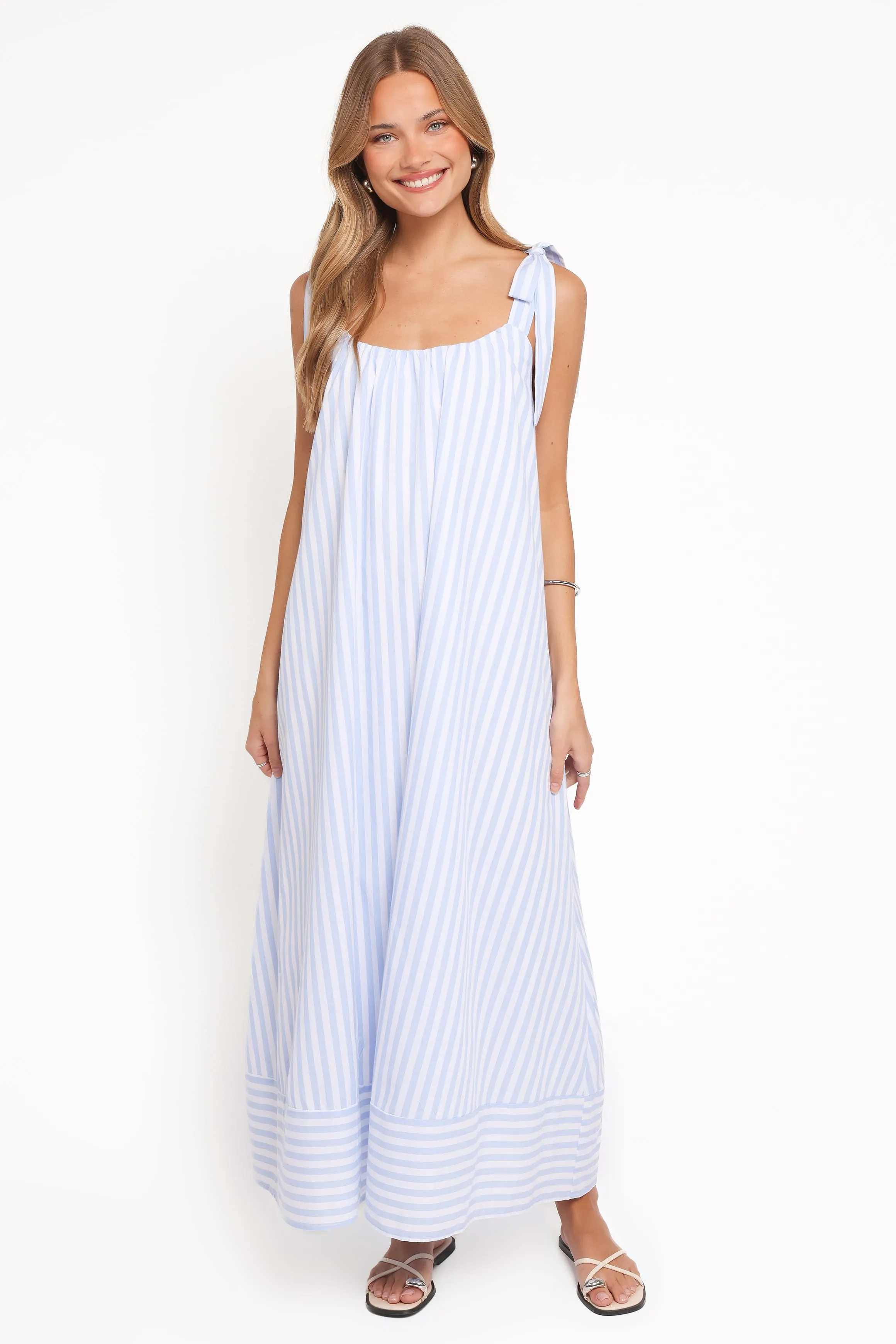 Amber Maxi Dress - Pale Blue Stripe sold by Petal & Pup product image thumbnail 2