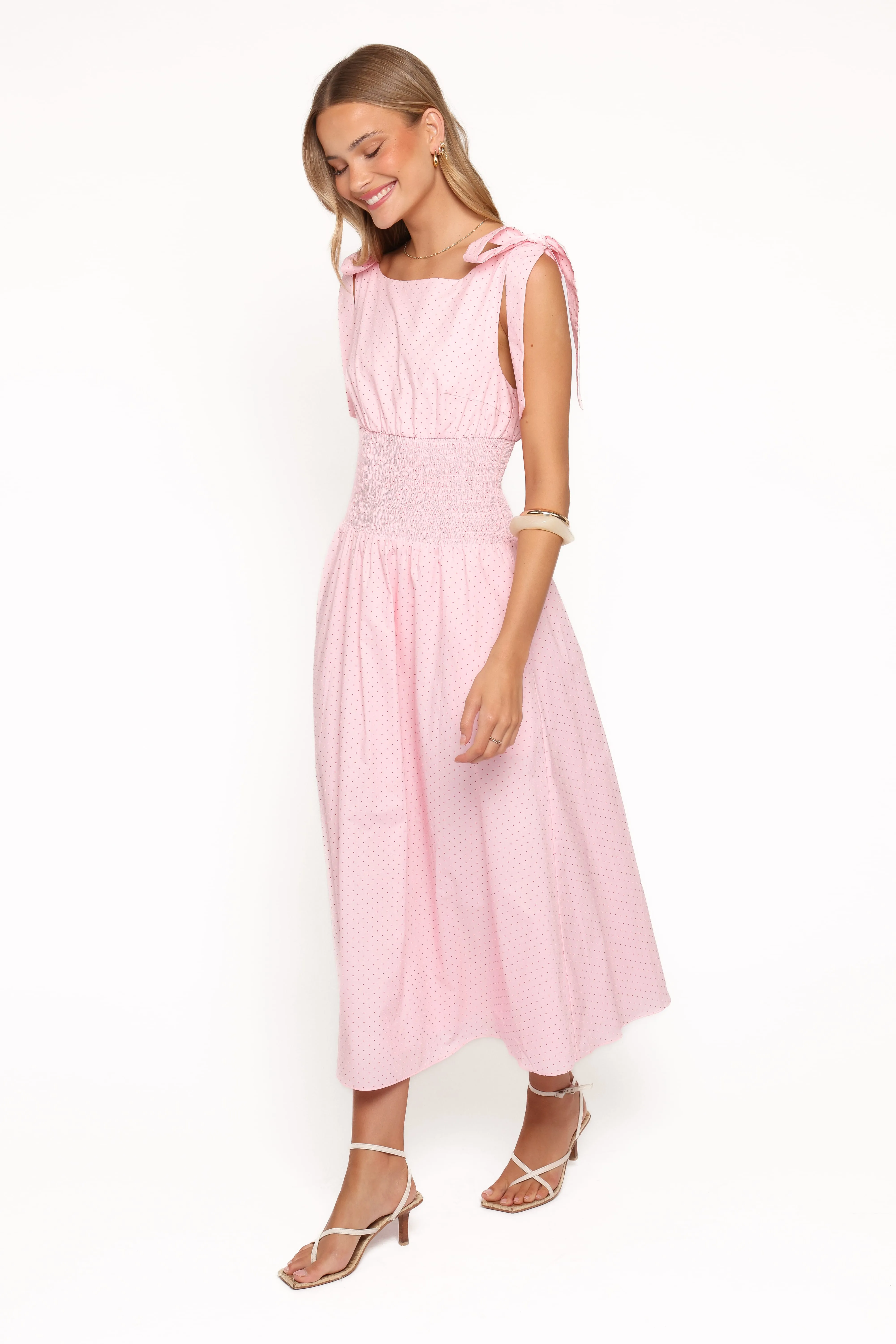 Leticia Midi Dress - Pink Polka Dot sold by Petal & Pup product image thumbnail 4