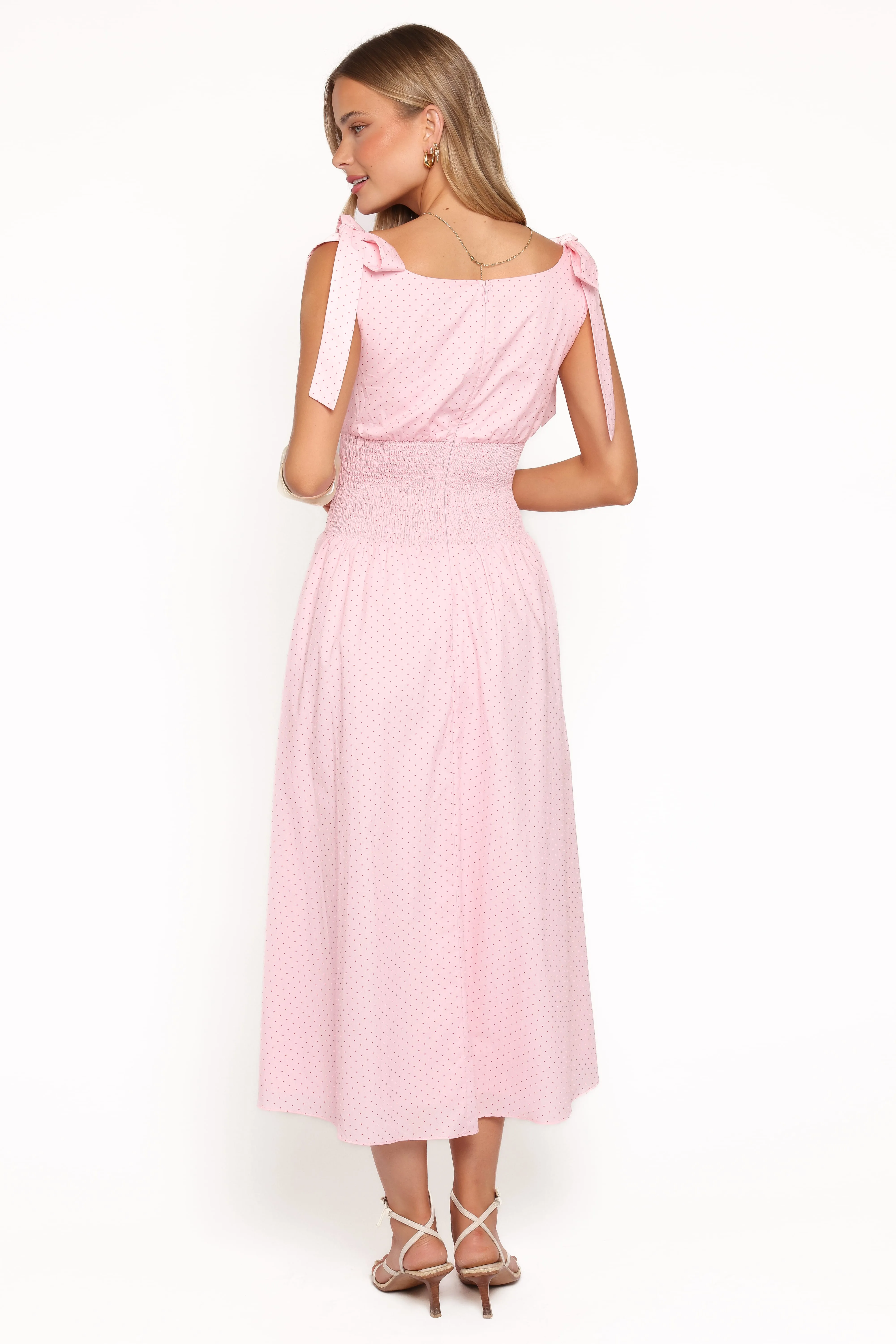 Leticia Midi Dress - Pink Polka Dot sold by Petal & Pup product image thumbnail 5