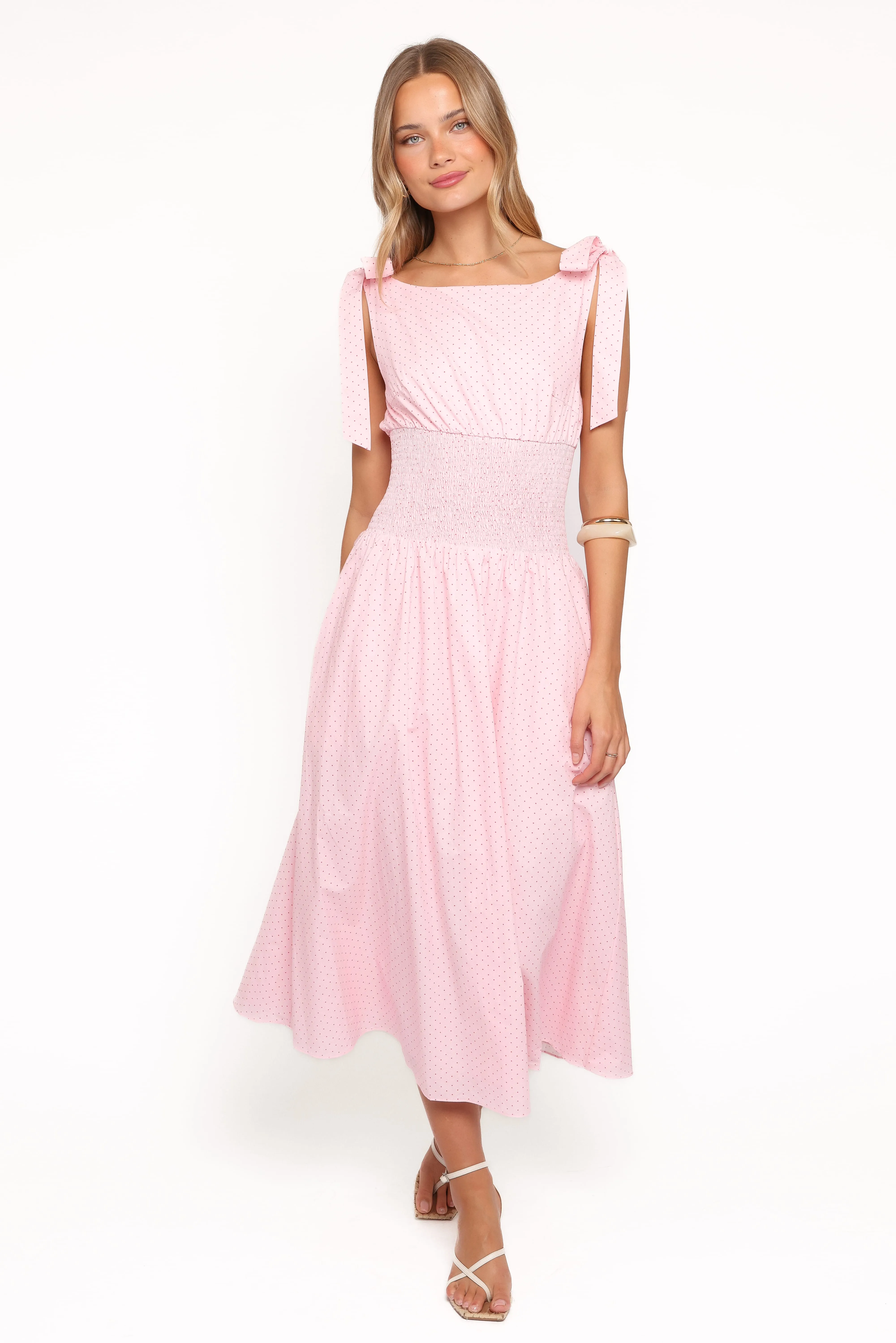 Leticia Midi Dress - Pink Polka Dot sold by Petal & Pup product image thumbnail 2