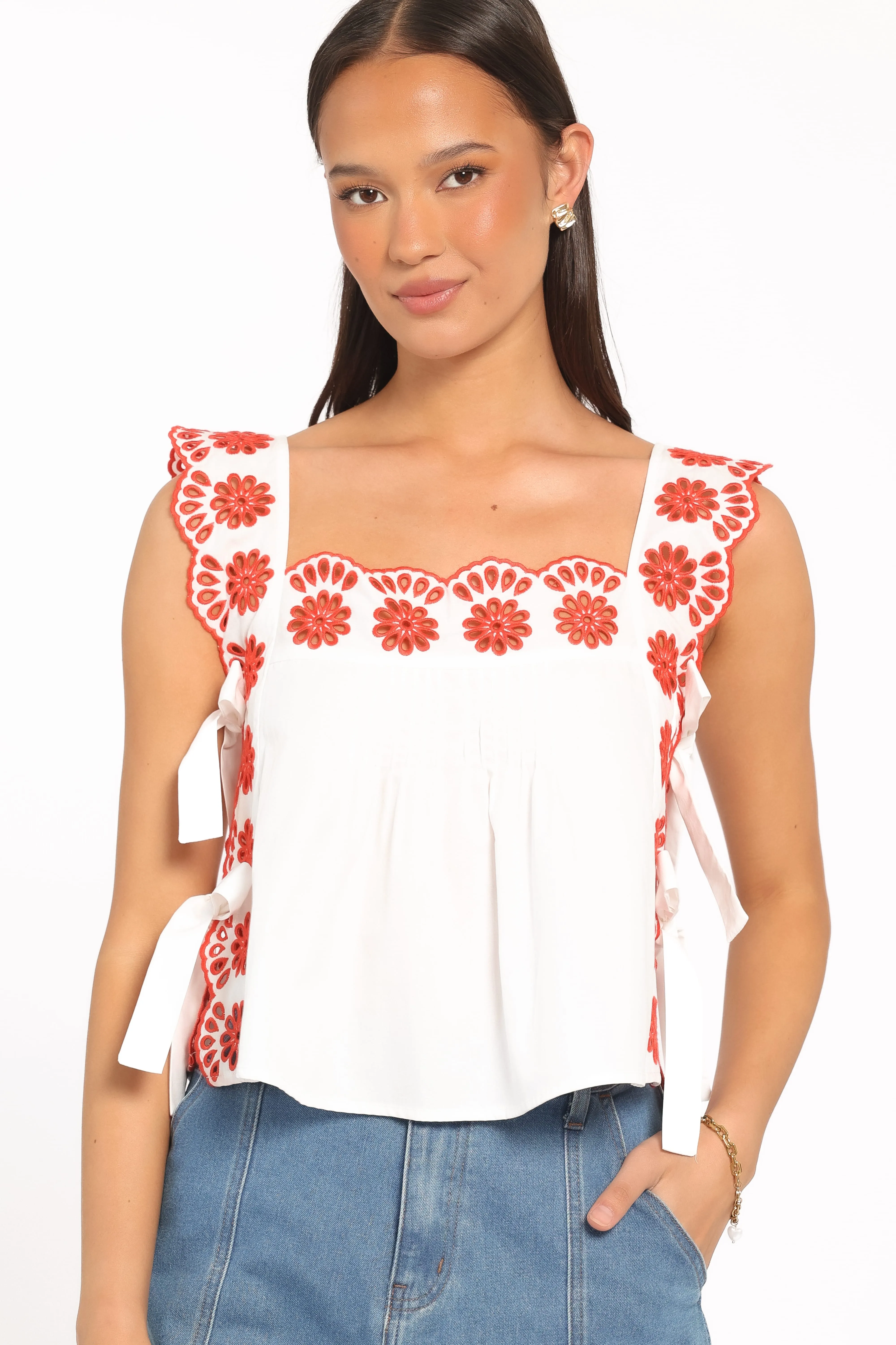 Brydee Tie Top - Red sold by Petal & Pup product image thumbnail 4