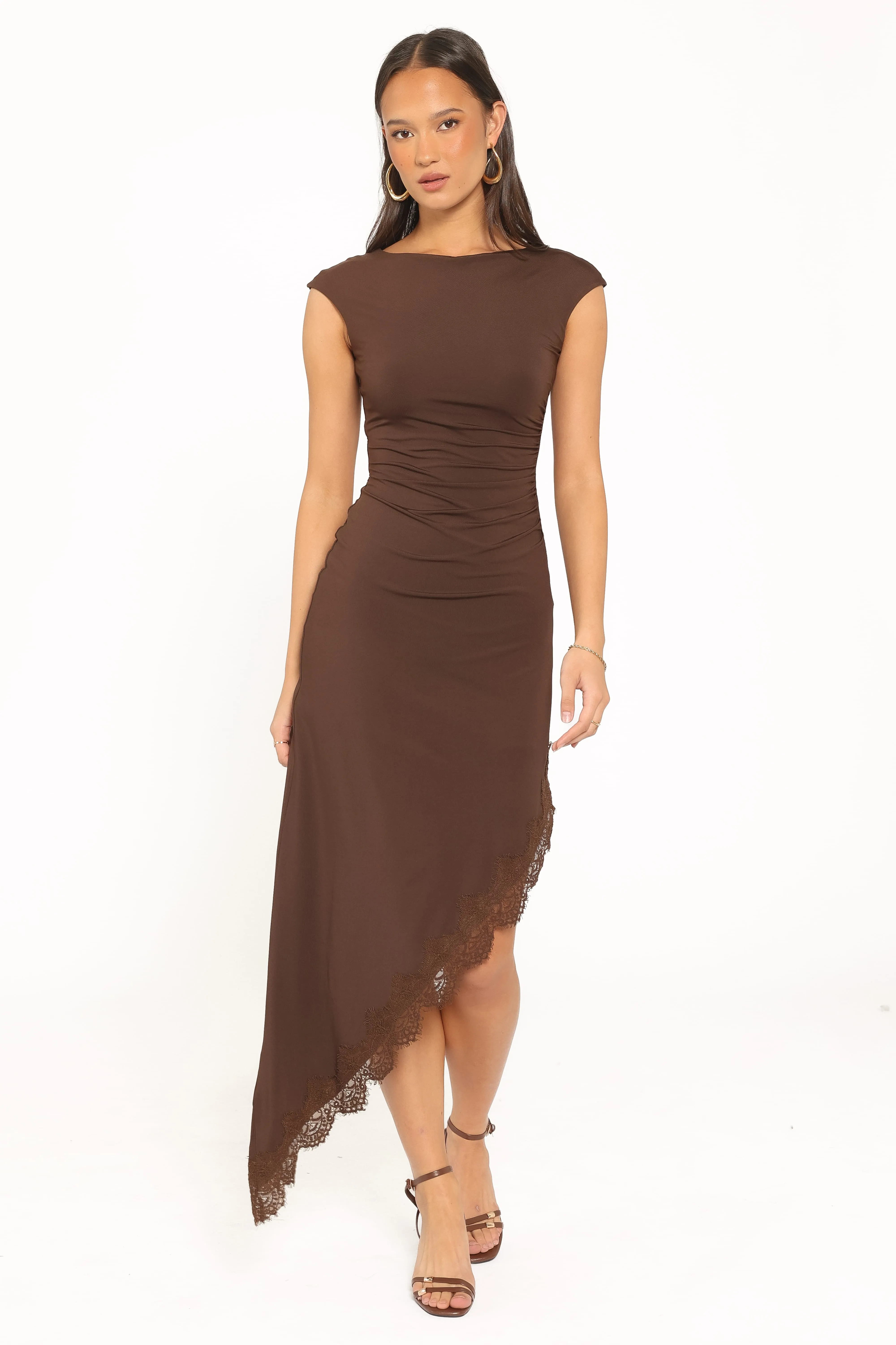 Channing Lace Midi Dress - Chocolate Brown sold by Petal & Pup product image thumbnail 5