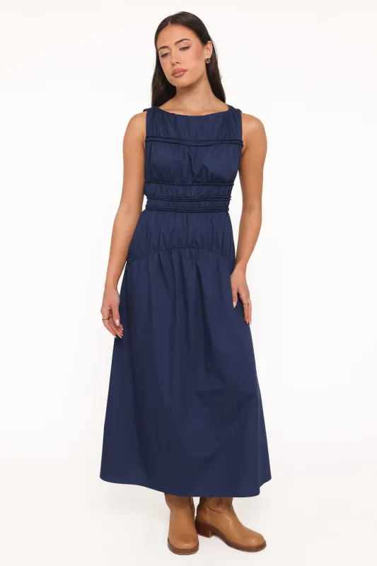 Fern Midi Dress - Navy Blue made by Petal & Pup